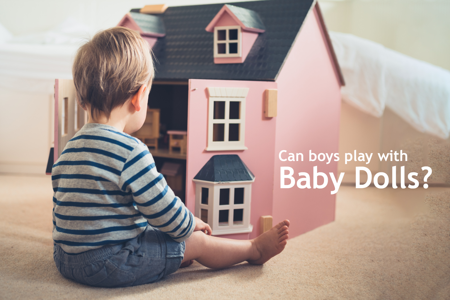 boys playing baby dolls