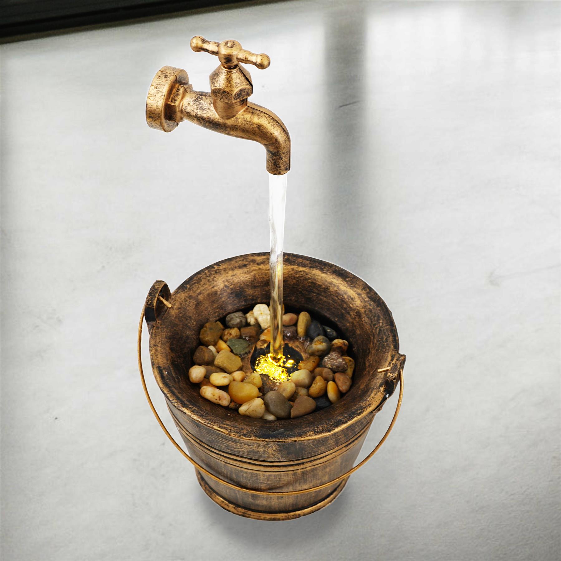 Tap Bucket Solar Water Feature Outdoor With LED by GEEZY - The Magic Toy Shop