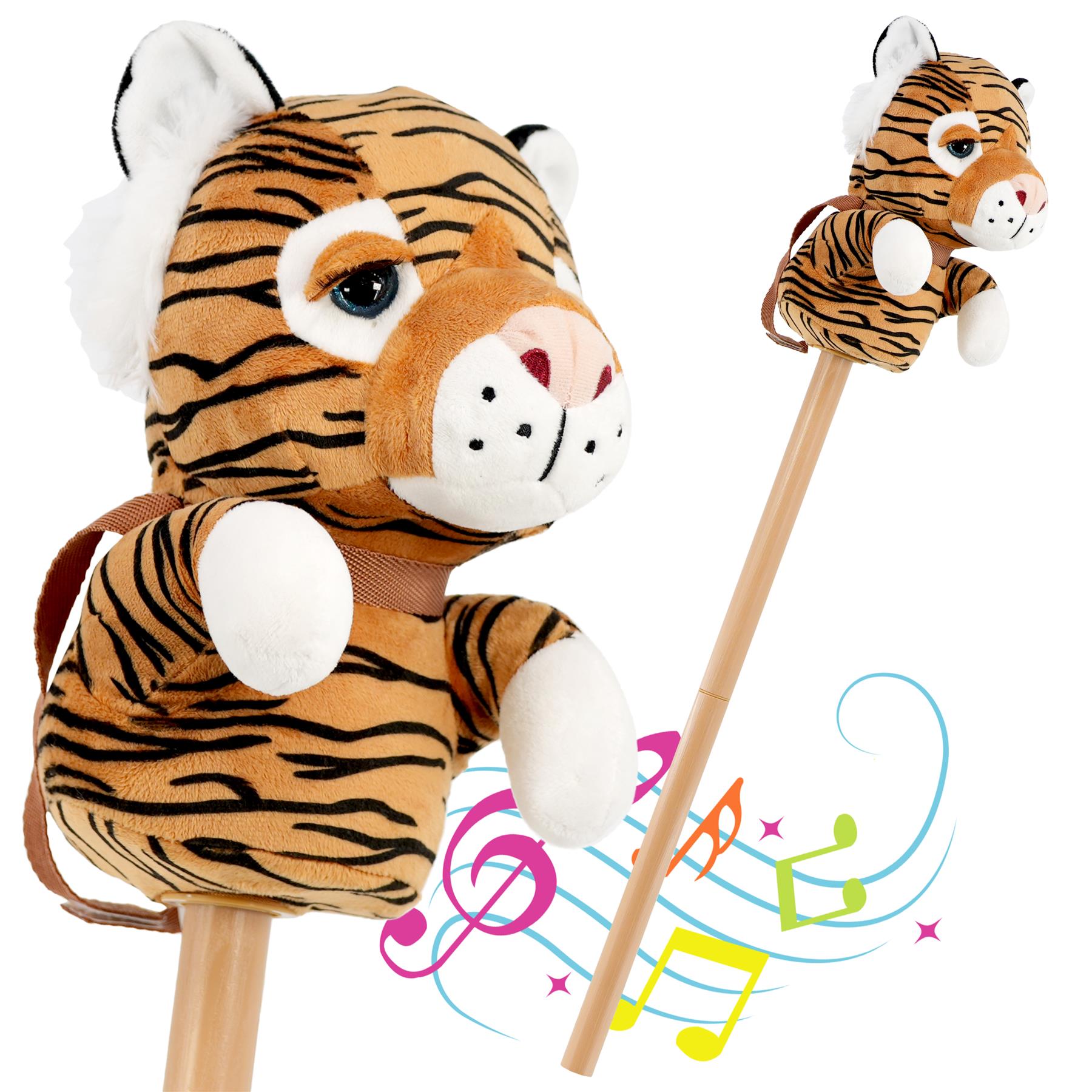 Kids Hobby Horse Toy Tiger with Sounds by The Magic Toy Shop - The Magic Toy Shop
