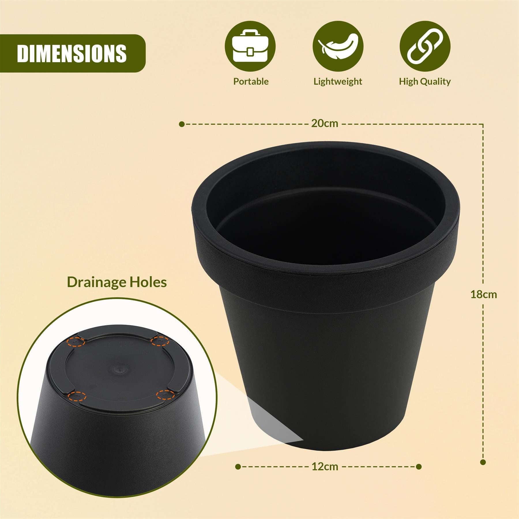 Small Round Anthracite Flower Planter 20 x 18 cm by Geezy - The Magic Toy Shop