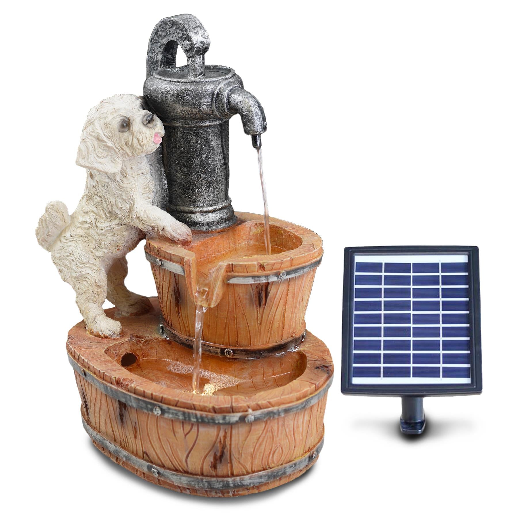 Puppy Solar Water Feature Outdoor With LED by GEEZY - The Magic Toy Shop