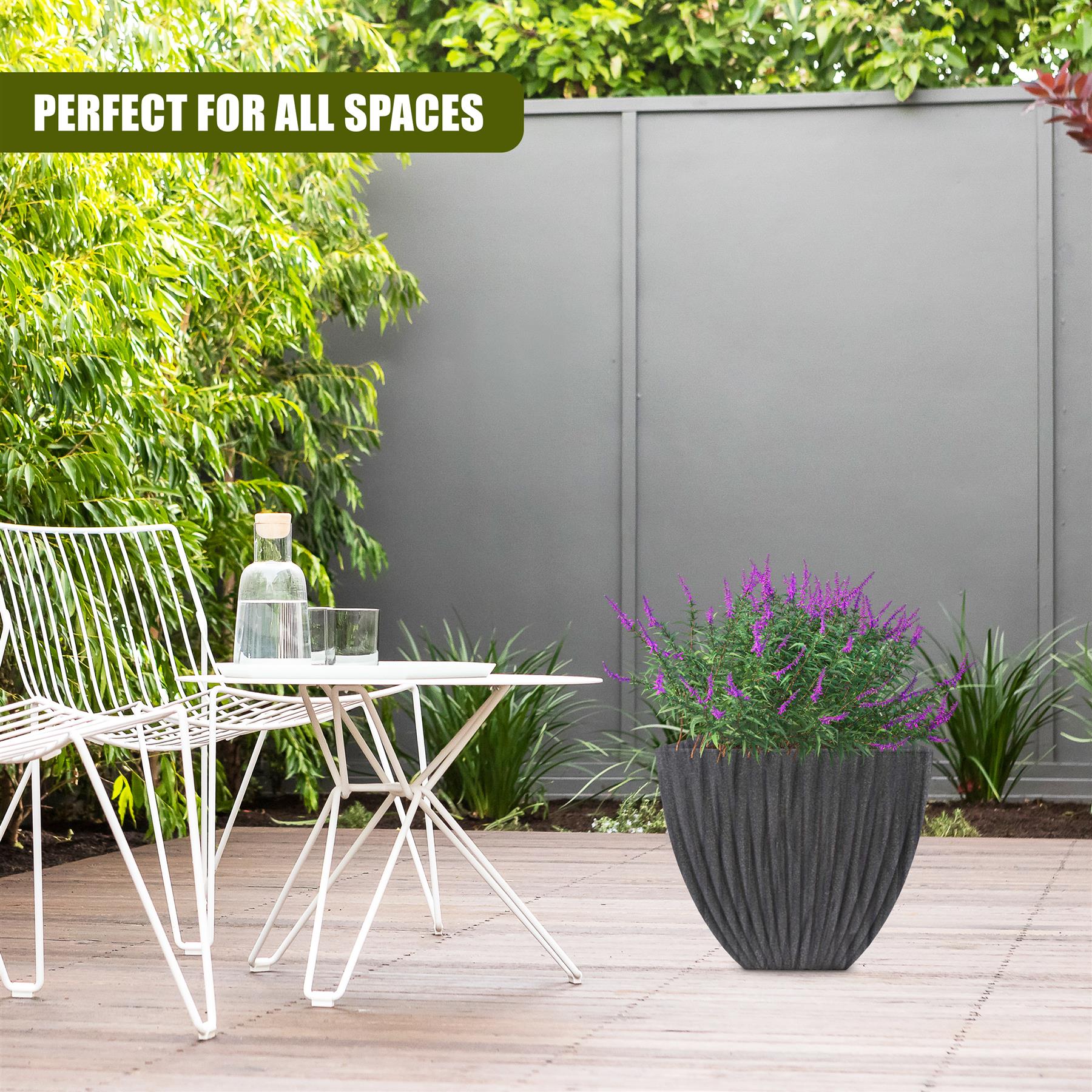 Large Charcoal Black Lotus Square Planter by GEEZY - The Magic Toy Shop