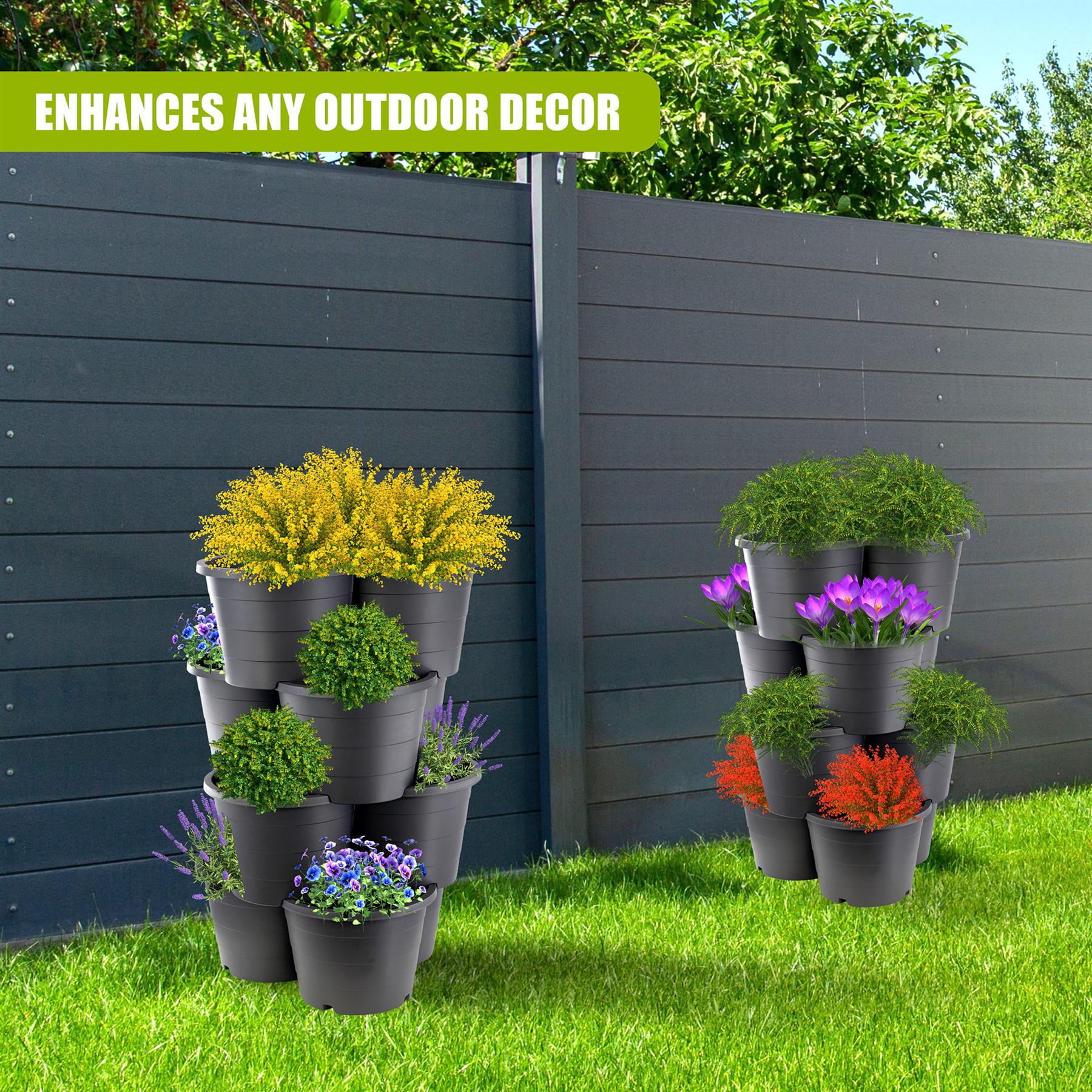 Set of 4 Trio Stackable Flower Pots by GEEZY - The Magic Toy Shop