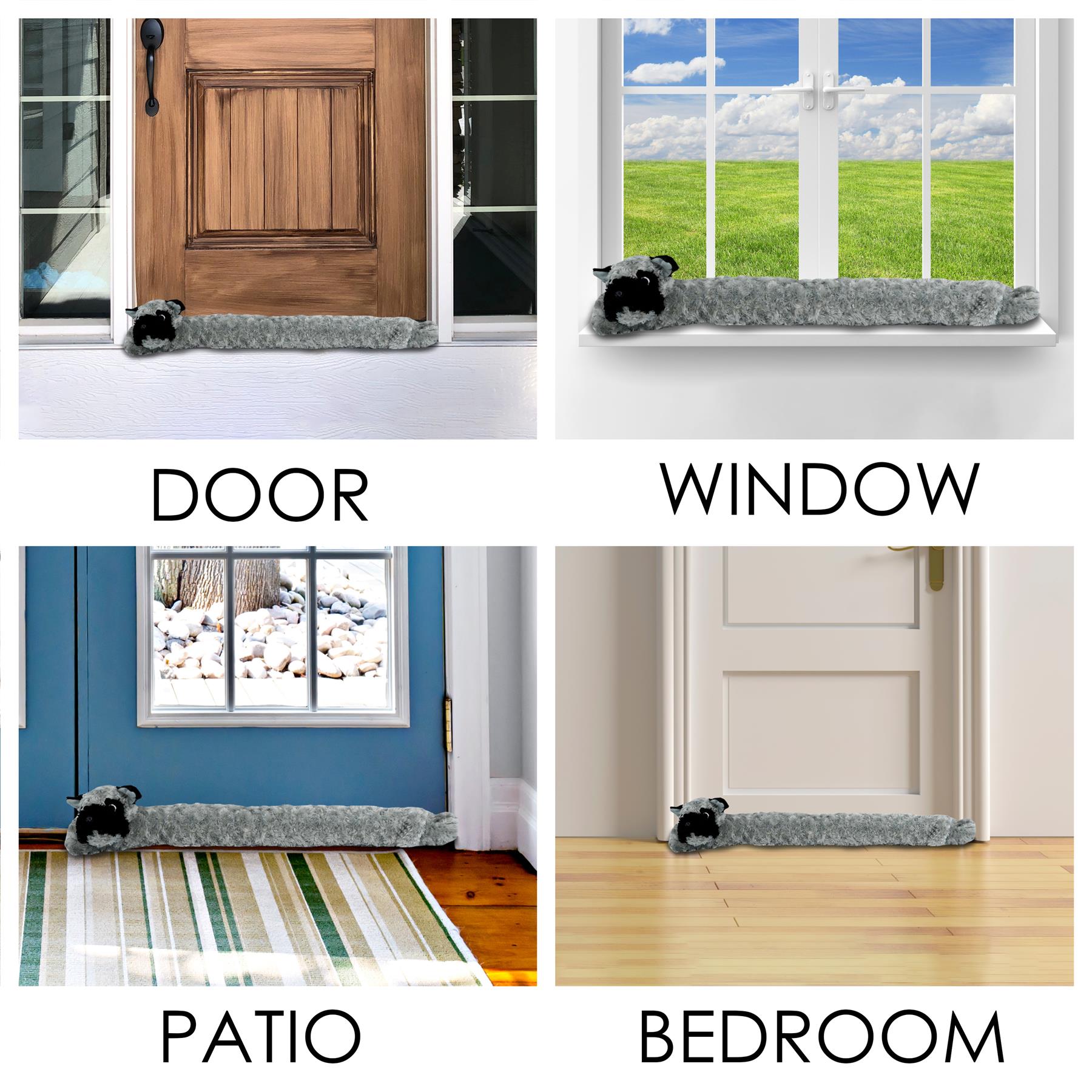 Novelty Grey Dog Draught Excluder for Doors by GEEZY - The Magic Toy Shop