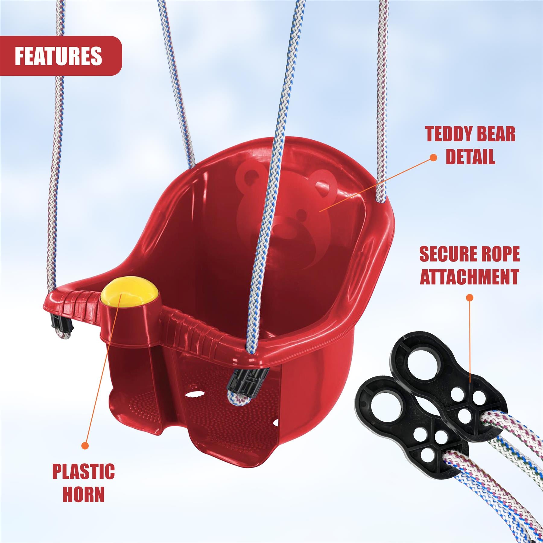 Red Children's Safety Swing Seat by MTS - The Magic Toy Shop