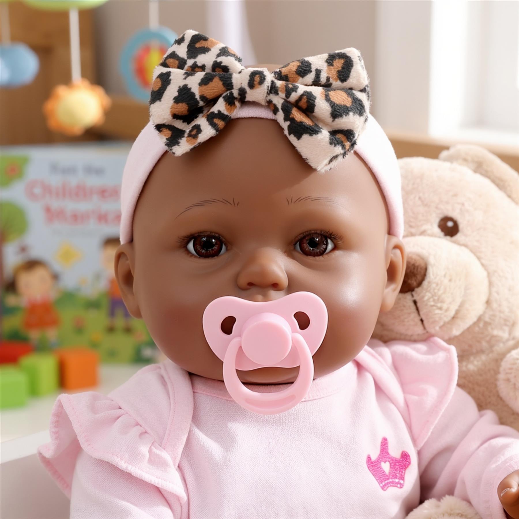 BiBi Black Doll Reborn Girl "Iris" (43 cm / 17")