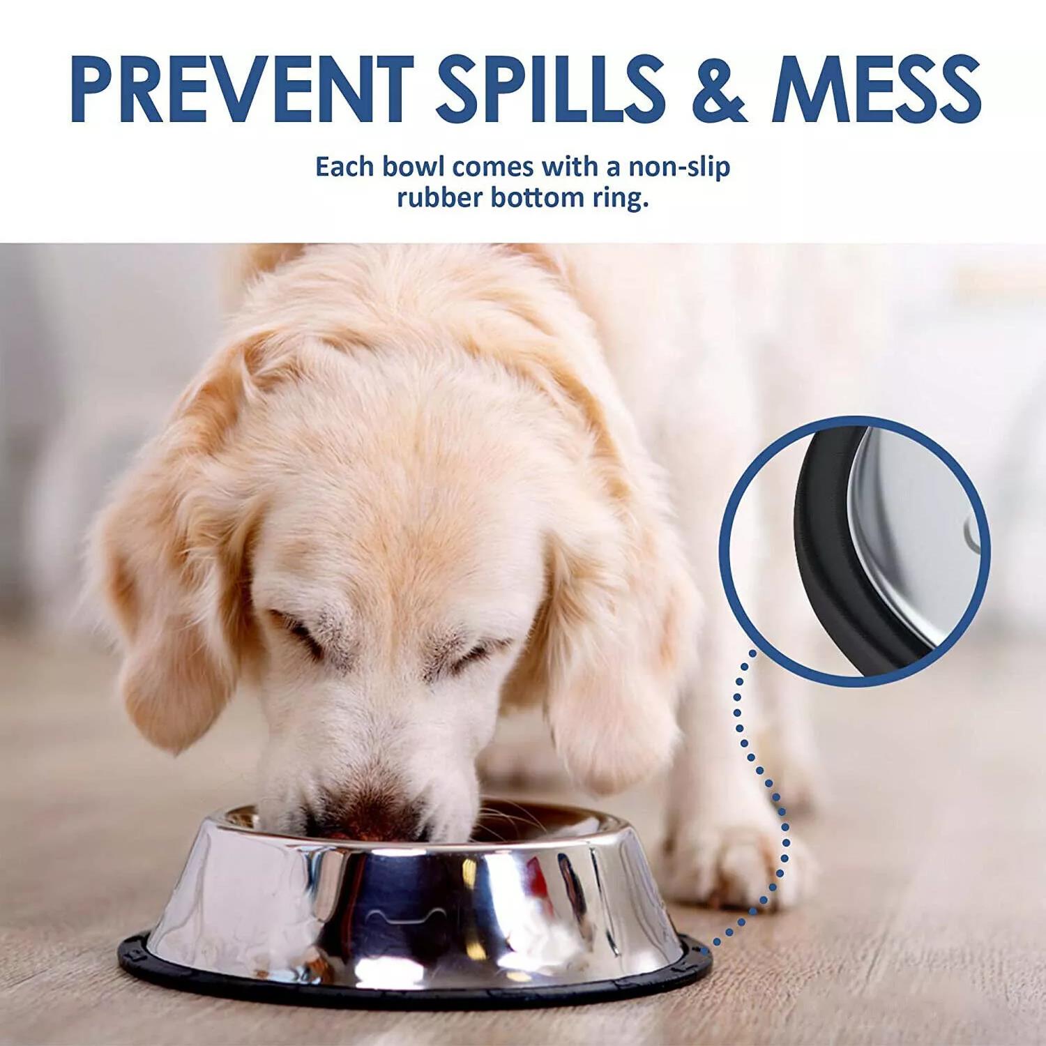 Set of Two Stainless Steel Dog Bowls by GEEZY - The Magic Toy Shop