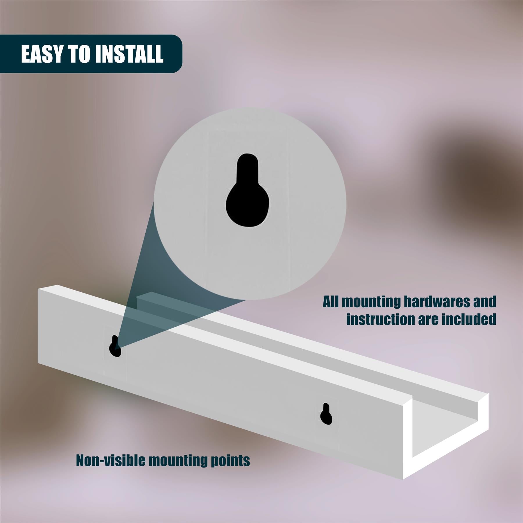 White Wall Hanging Shelf 30 cm Pack 2