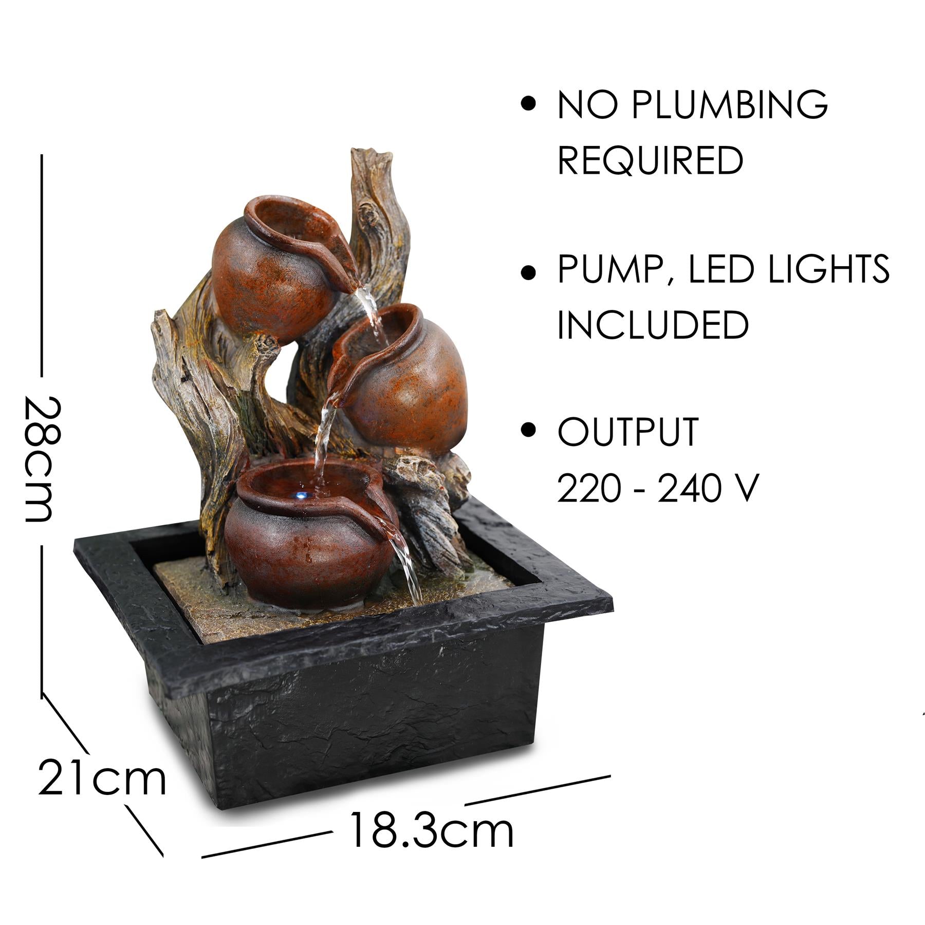 Honey Pots Water Feature Indoor With LED by GEEZY - The Magic Toy Shop