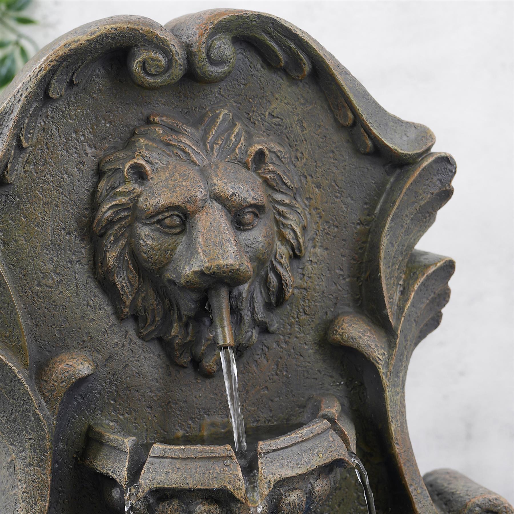 Lion Water Feature Outdoor With LED by GEEZY - The Magic Toy Shop
