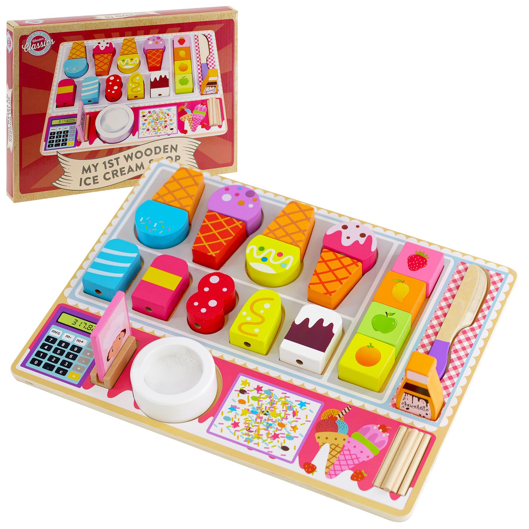 Kids Wooden Ice Cream Shop Set Role Play Toys by The Magic Toy Shop - The Magic Toy Shop