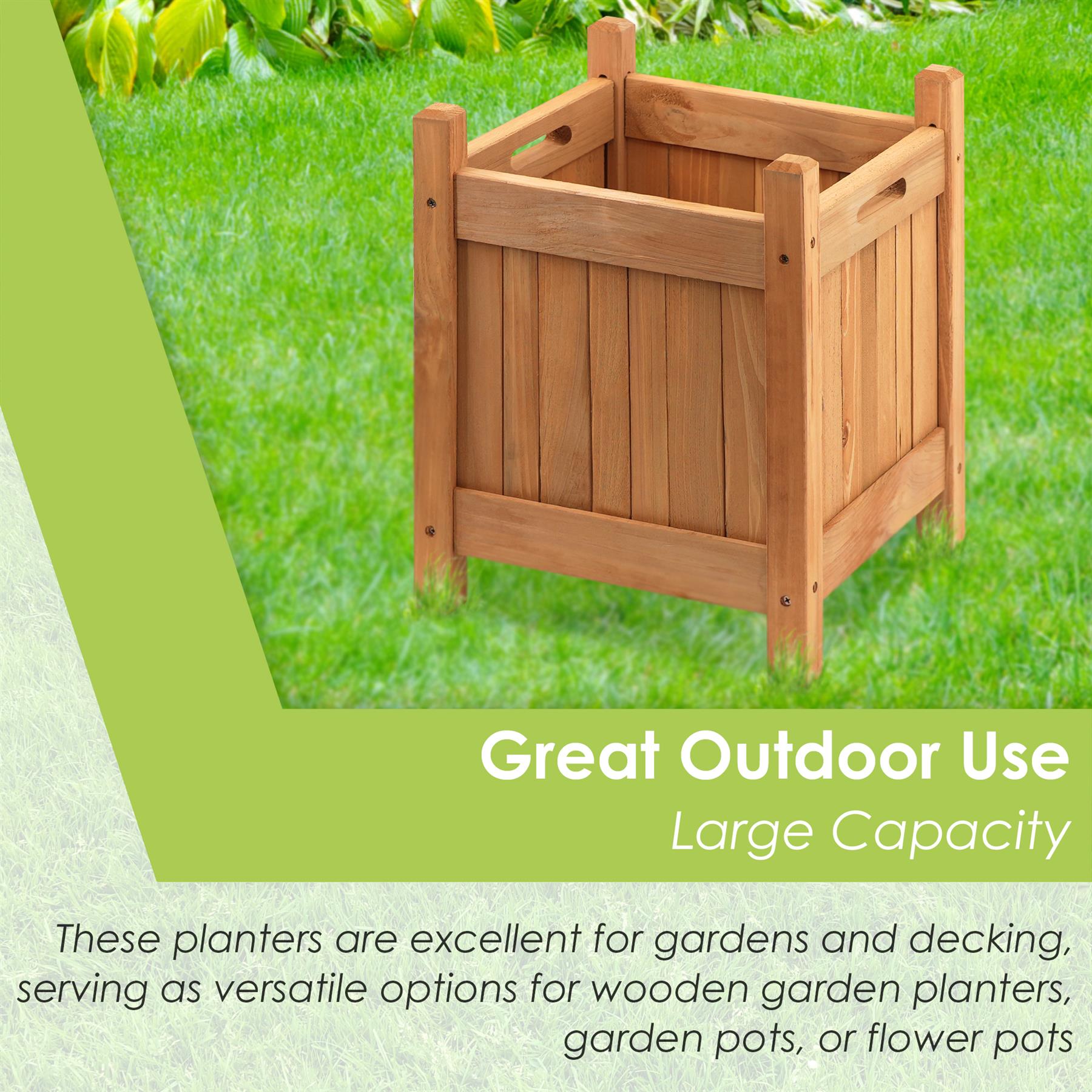 Wooden Planters Square Set of 2 by GEEZY - The Magic Toy Shop