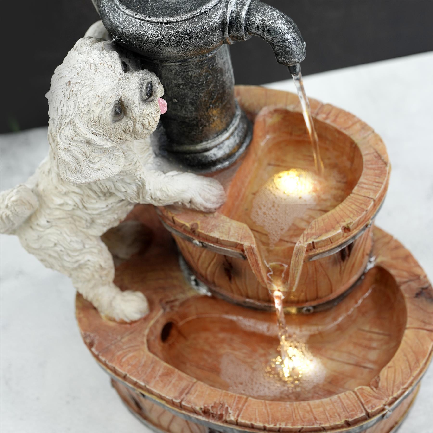 Puppy Solar Water Feature Outdoor With LED by GEEZY - The Magic Toy Shop