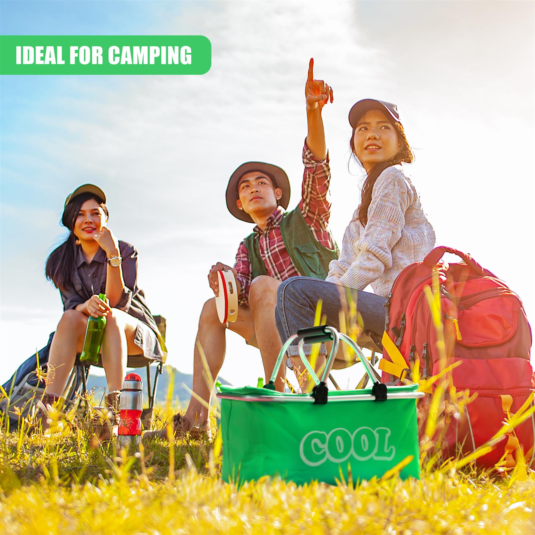 Green Cooler Basket Bag by Geezy - The Magic Toy Shop