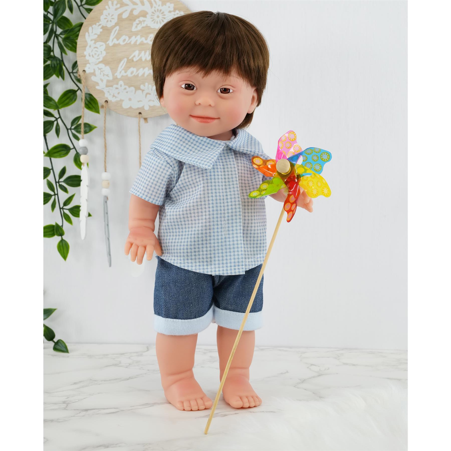 BiBi Doll Down Syndrome Boy - Brown Hair (36 cm / 14") by BiBi Doll - The Magic Toy Shop
