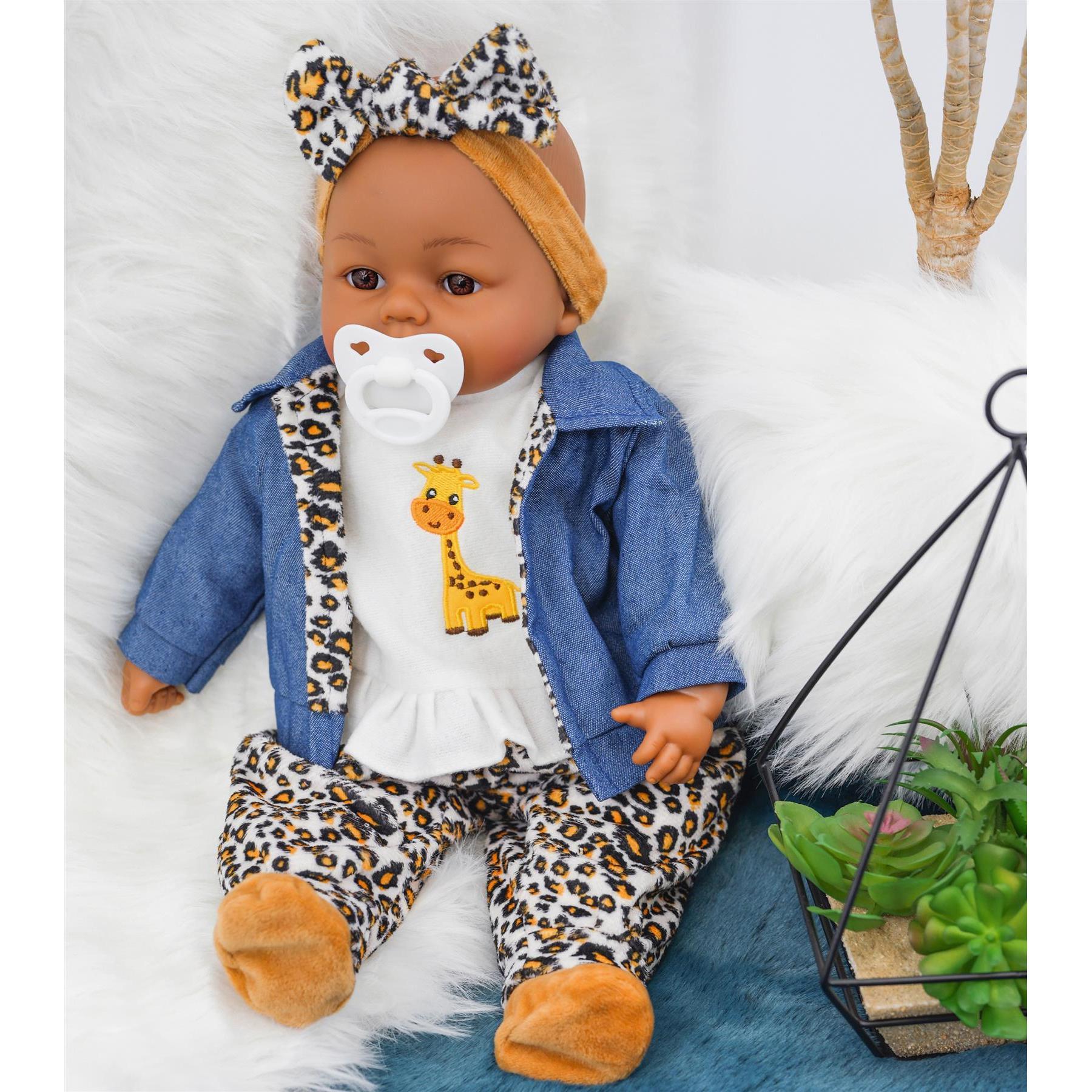 BiBi Black Baby Doll "Cheetah" (45 cm / 18") by BiBi Doll - The Magic Toy Shop