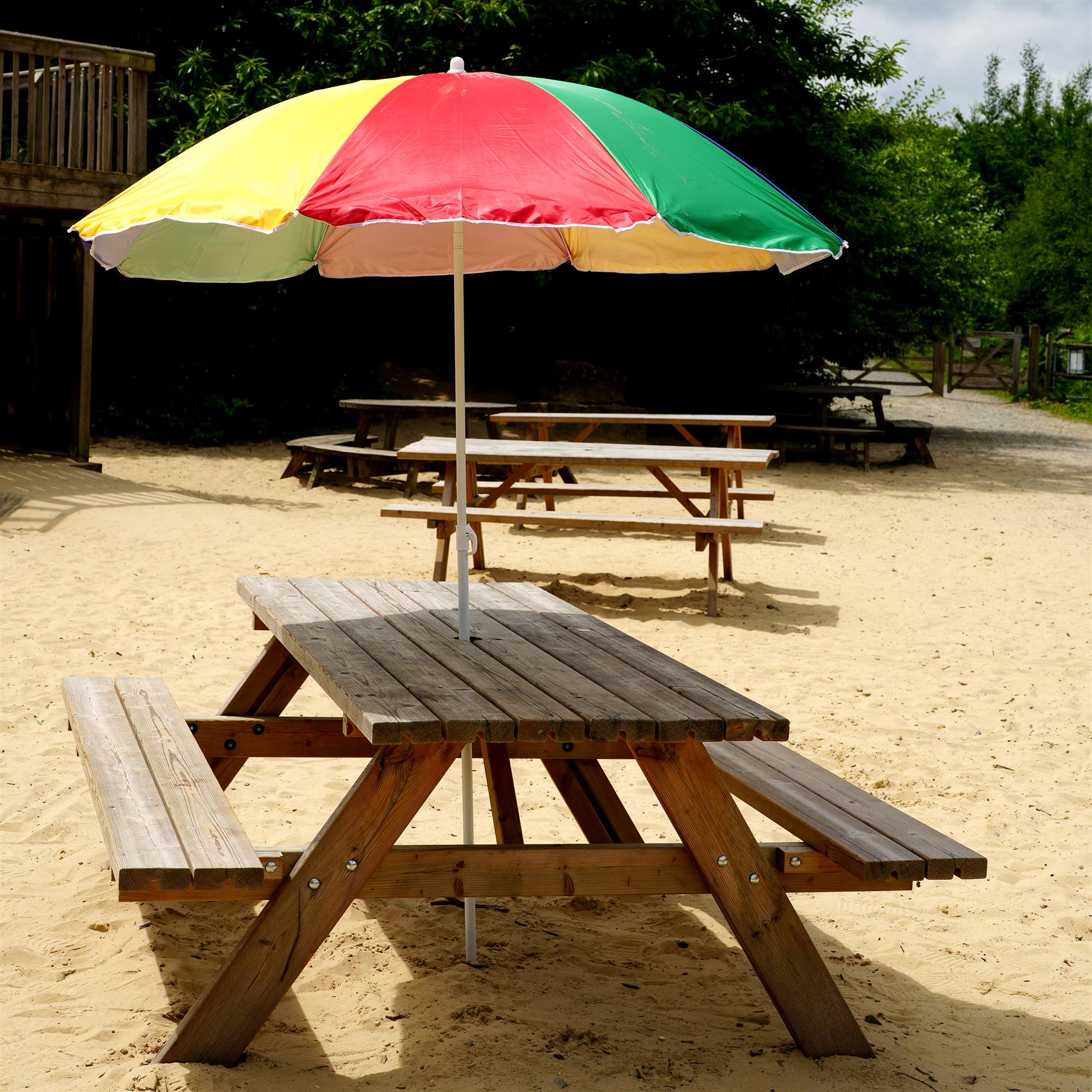 Multi-Coloured Beach Tilting Parasol 1.6M by The Magic Toy Shop - The Magic Toy Shop