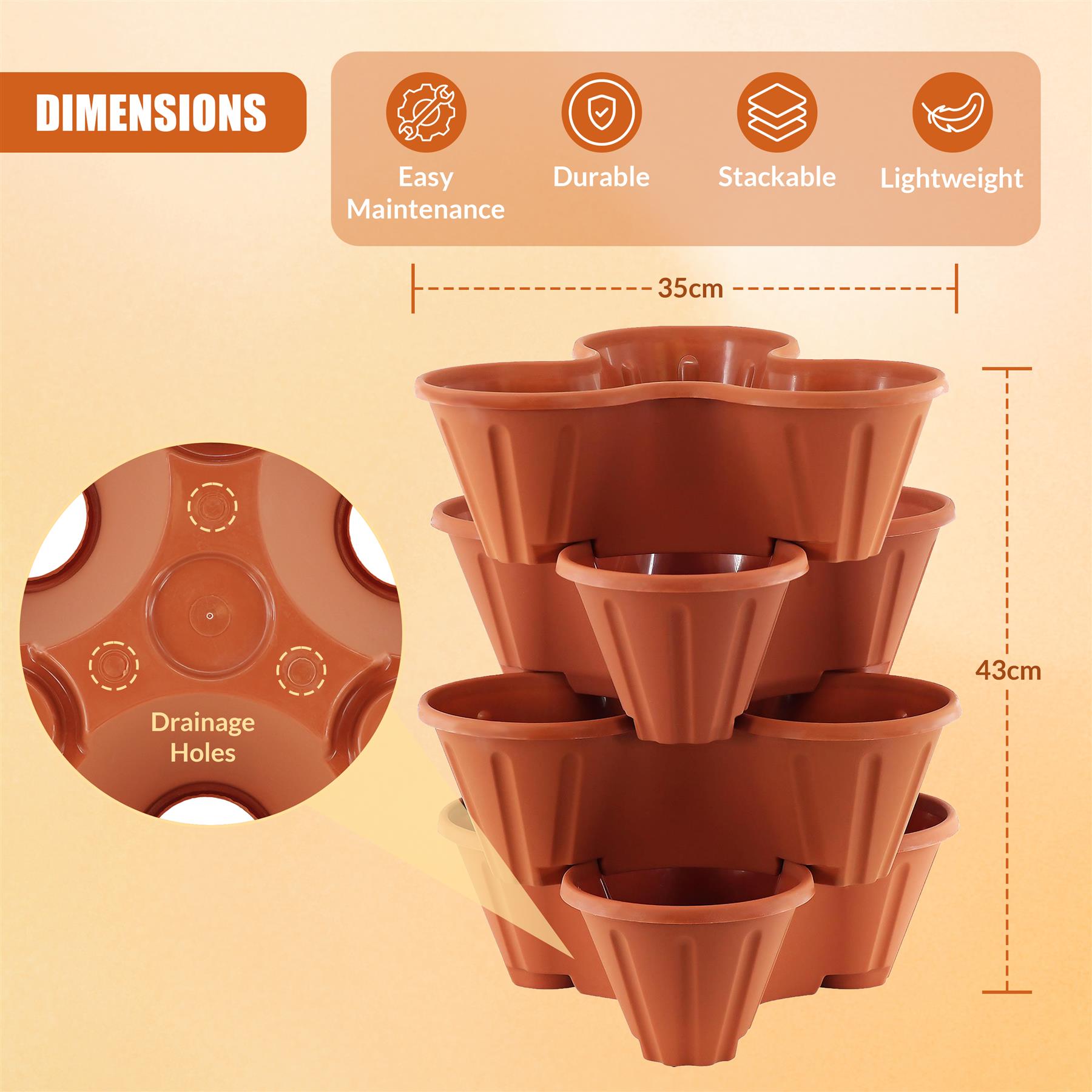 Stackable Strawberry Planter by GEEZY - The Magic Toy Shop