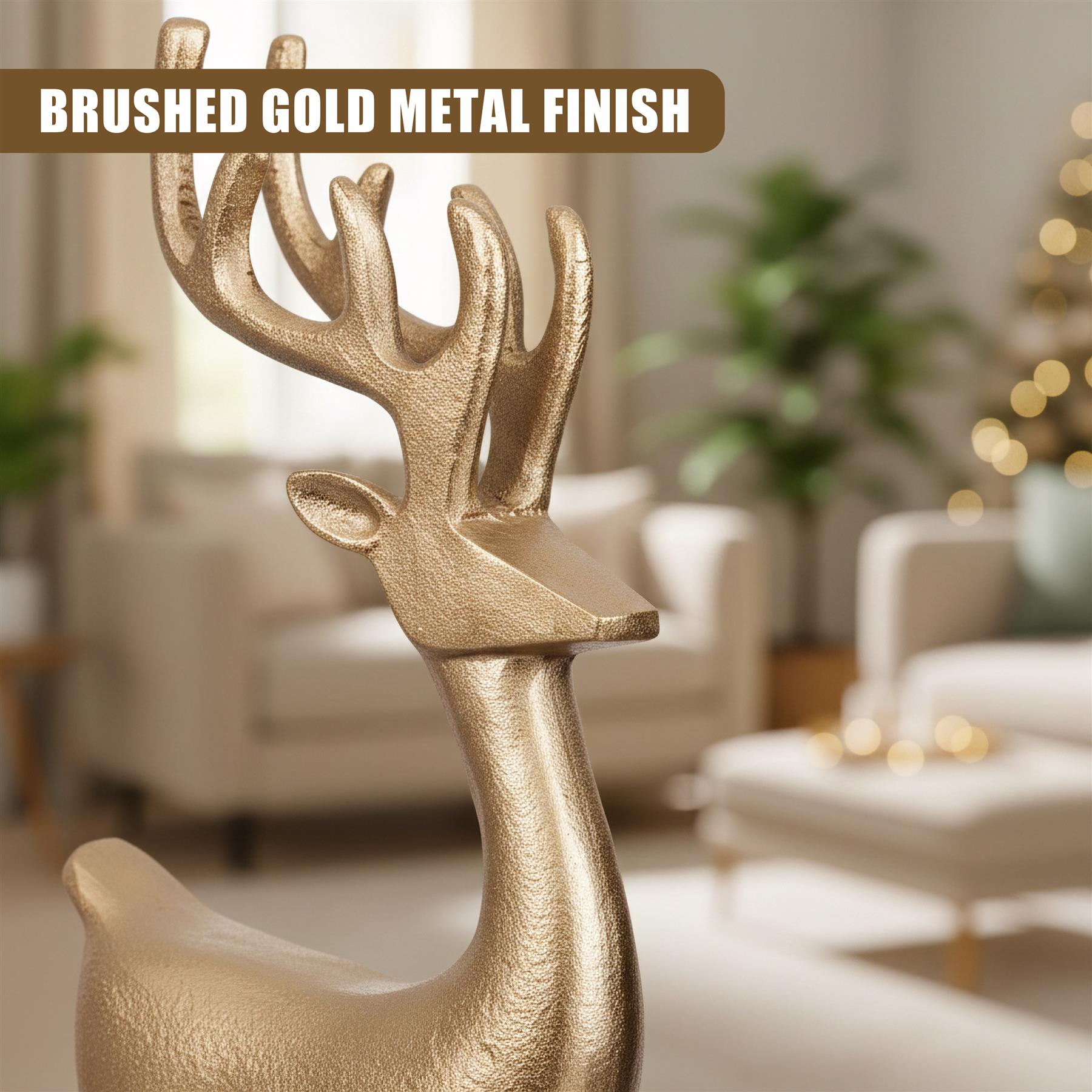 Golden Reindeer Ornament