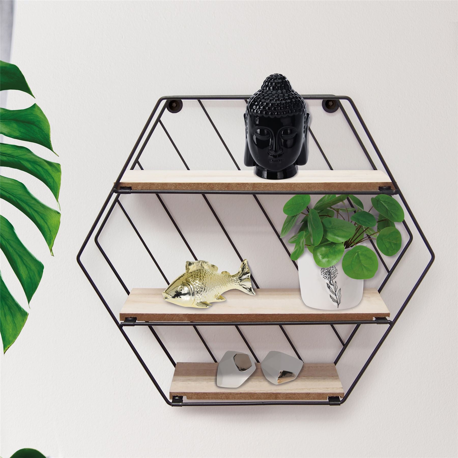 Modern Shelf of Metal Wire and Wood Perfect for Storaging Small Items by Geezy - The Magic Toy Shop