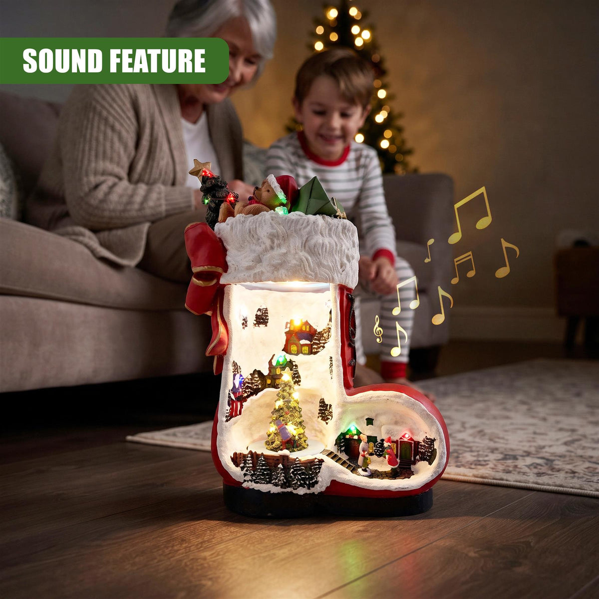 Animated Christmas Boot Ornament