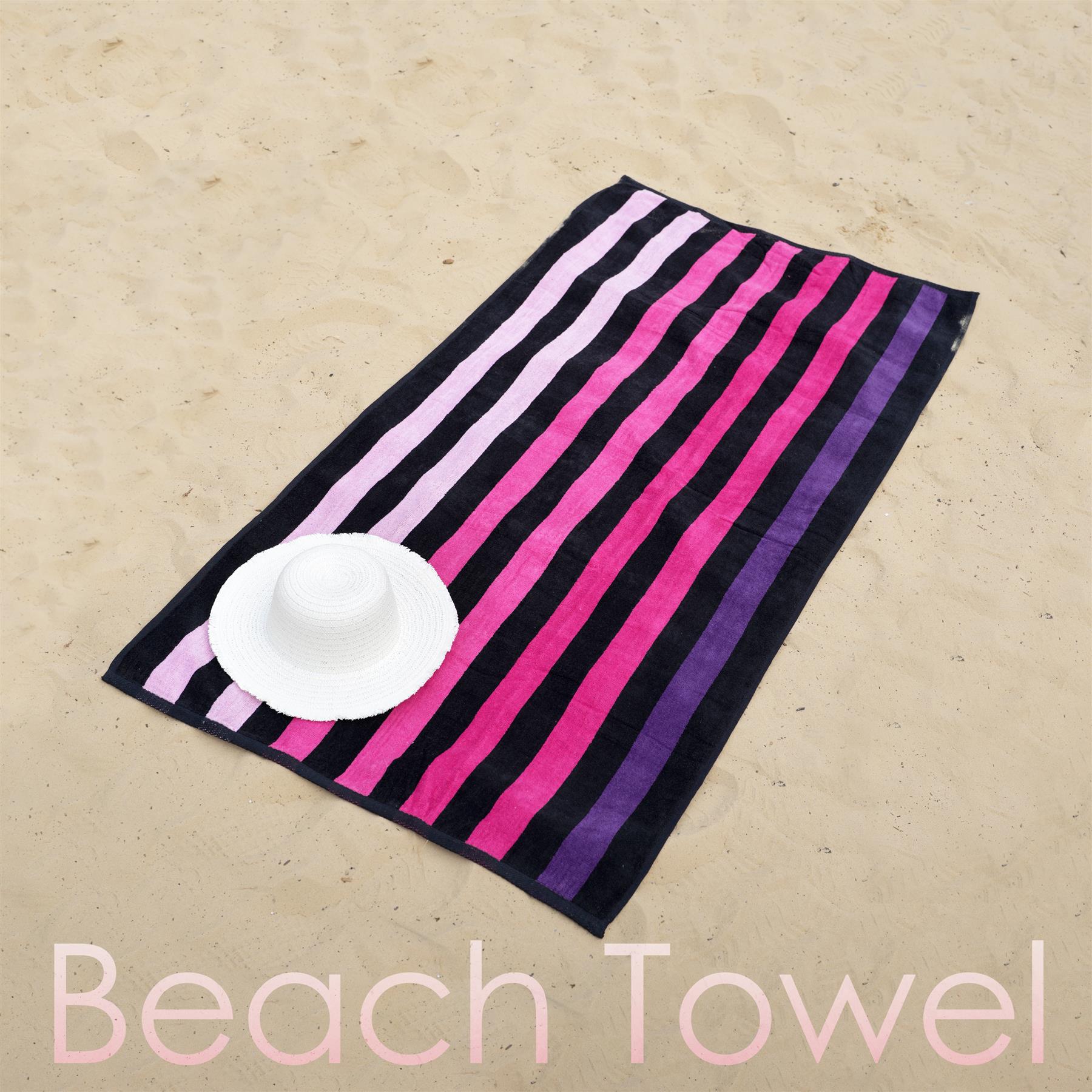 Large Velour Striped Beach Towel (Sunset) by GEEZY - The Magic Toy Shop