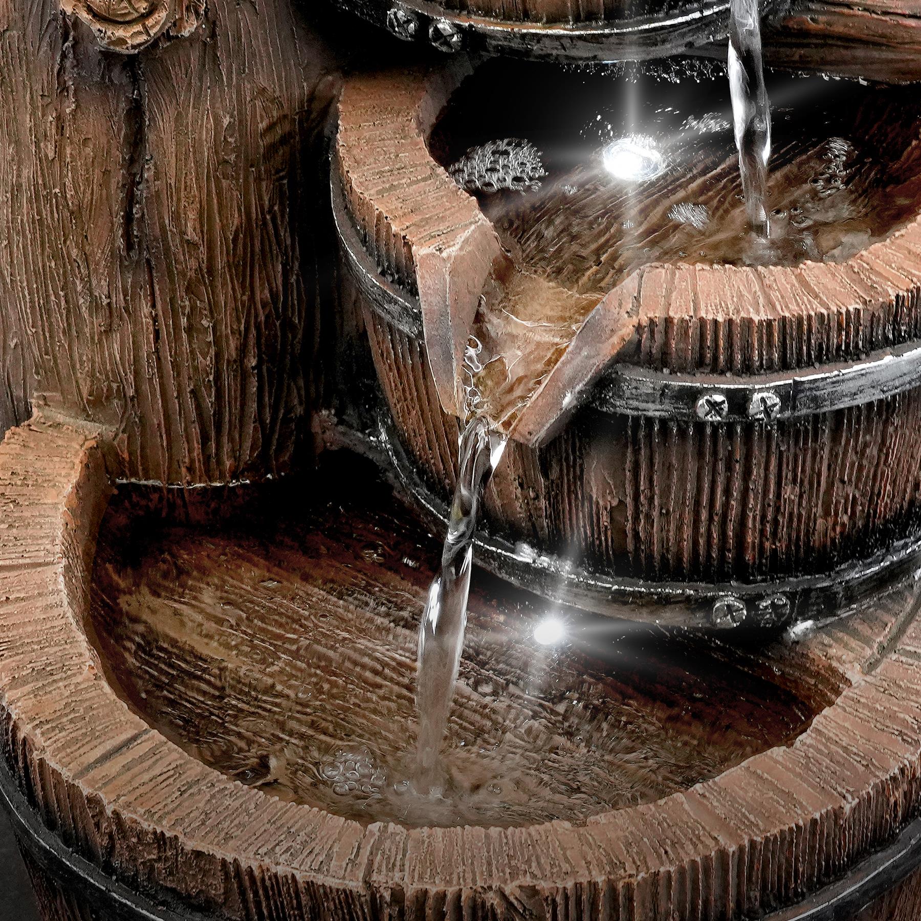 Barrel Water Feature Outdoor With LED by GEEZY - The Magic Toy Shop