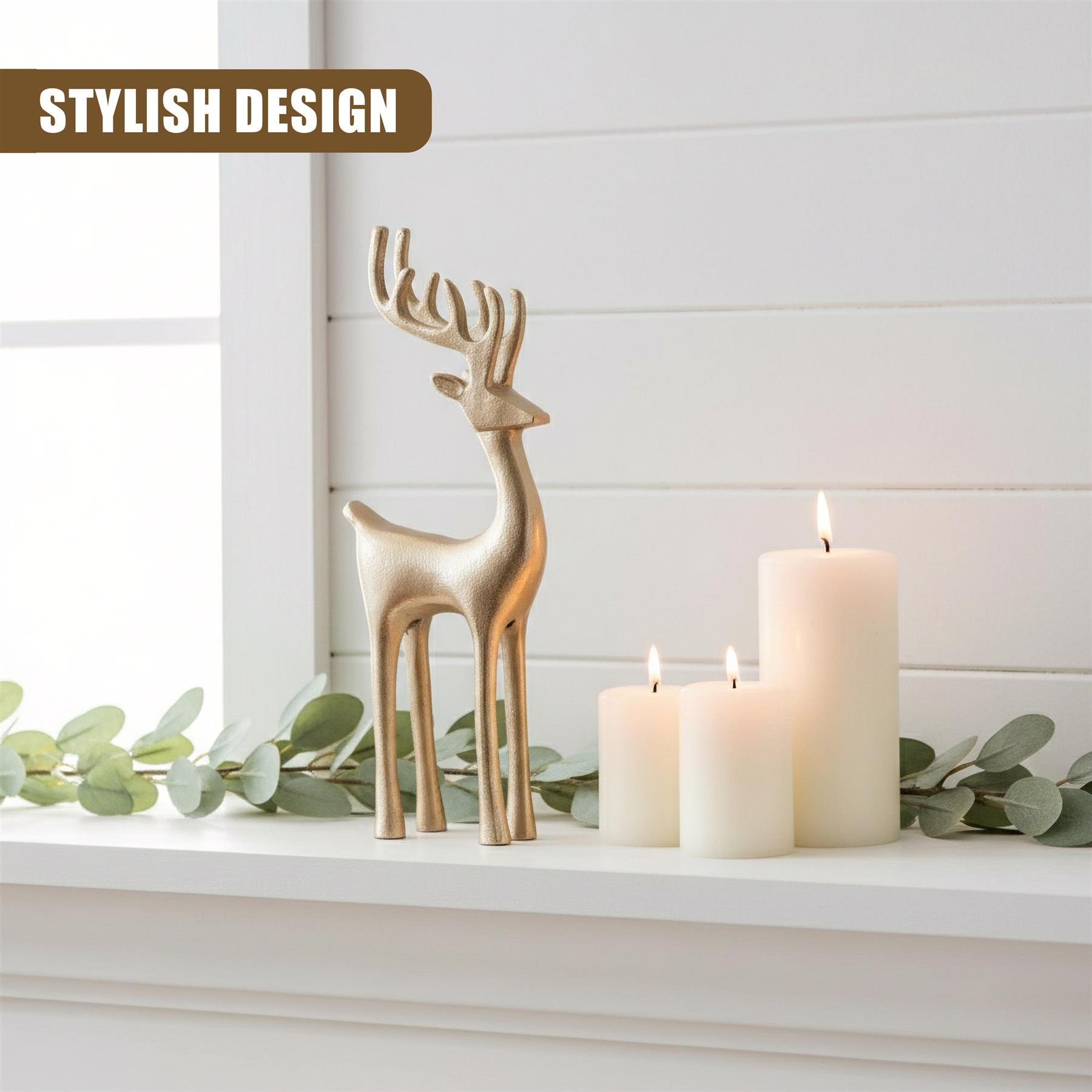 Golden Reindeer Ornament