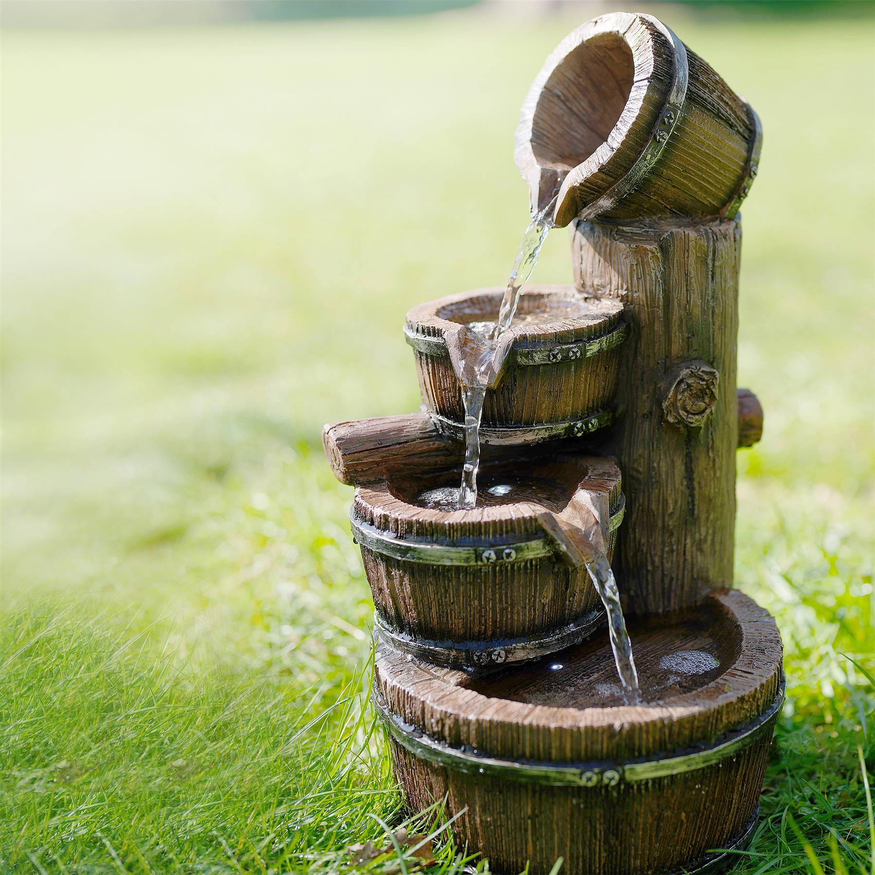 Barrel Water Feature Outdoor With LED by GEEZY - The Magic Toy Shop