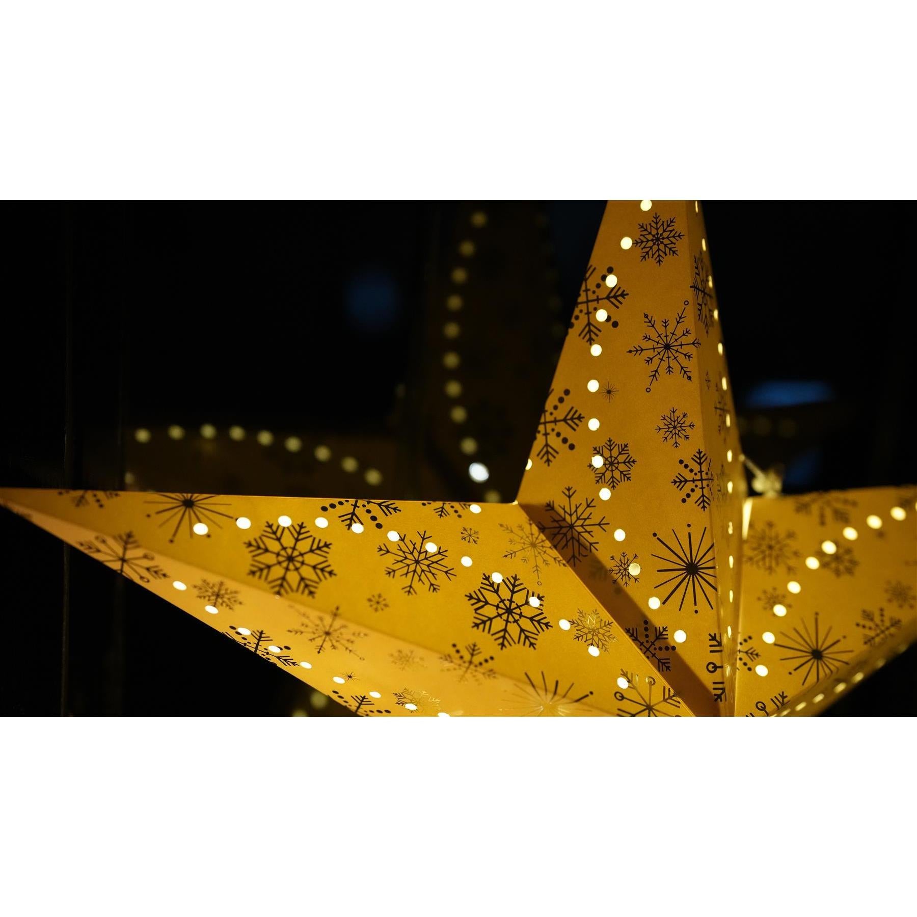 LED 60 cm Silver Snowflakes Hanging Paper Star by Geezy - The Magic Toy Shop
