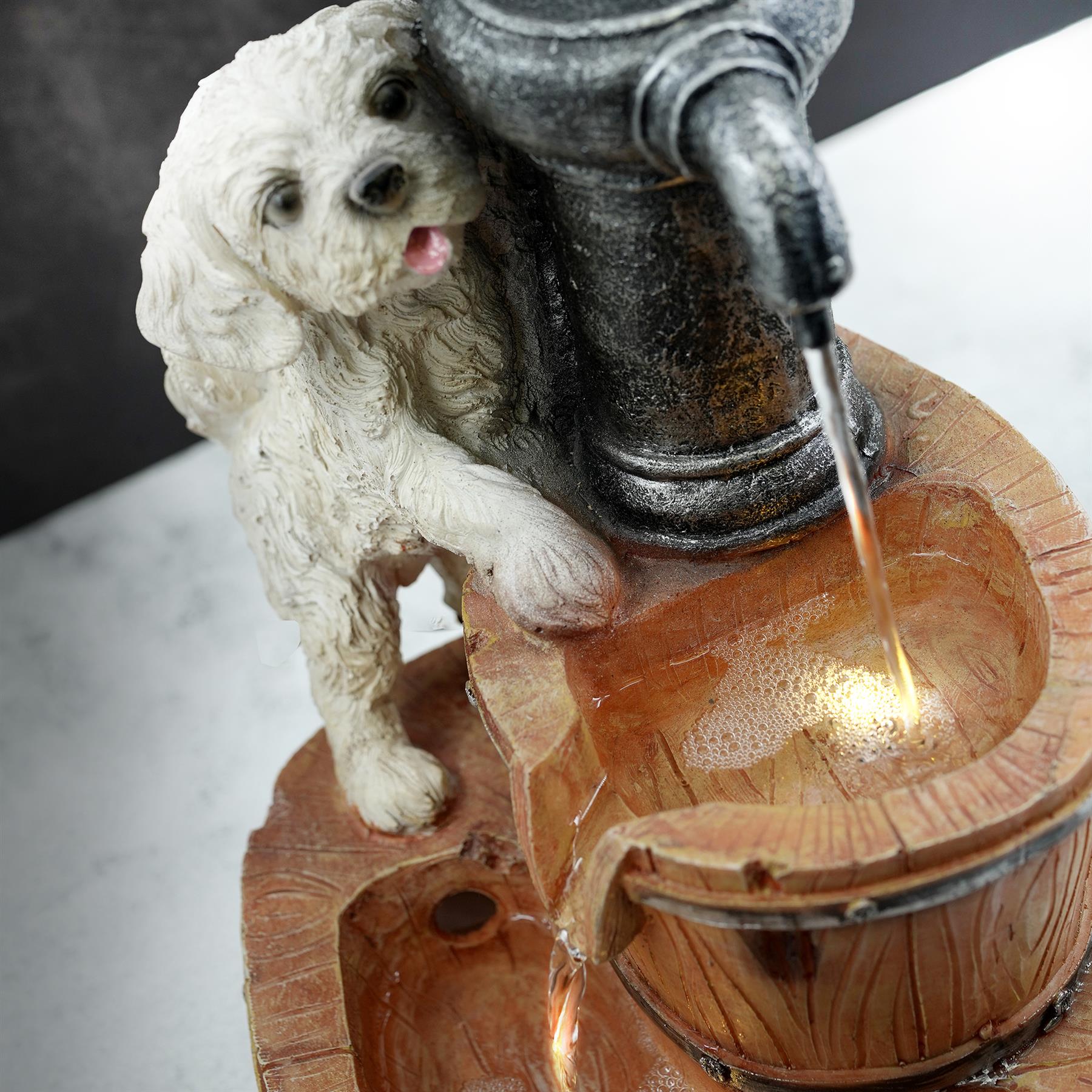 Puppy Solar Water Feature Outdoor With LED by GEEZY - The Magic Toy Shop