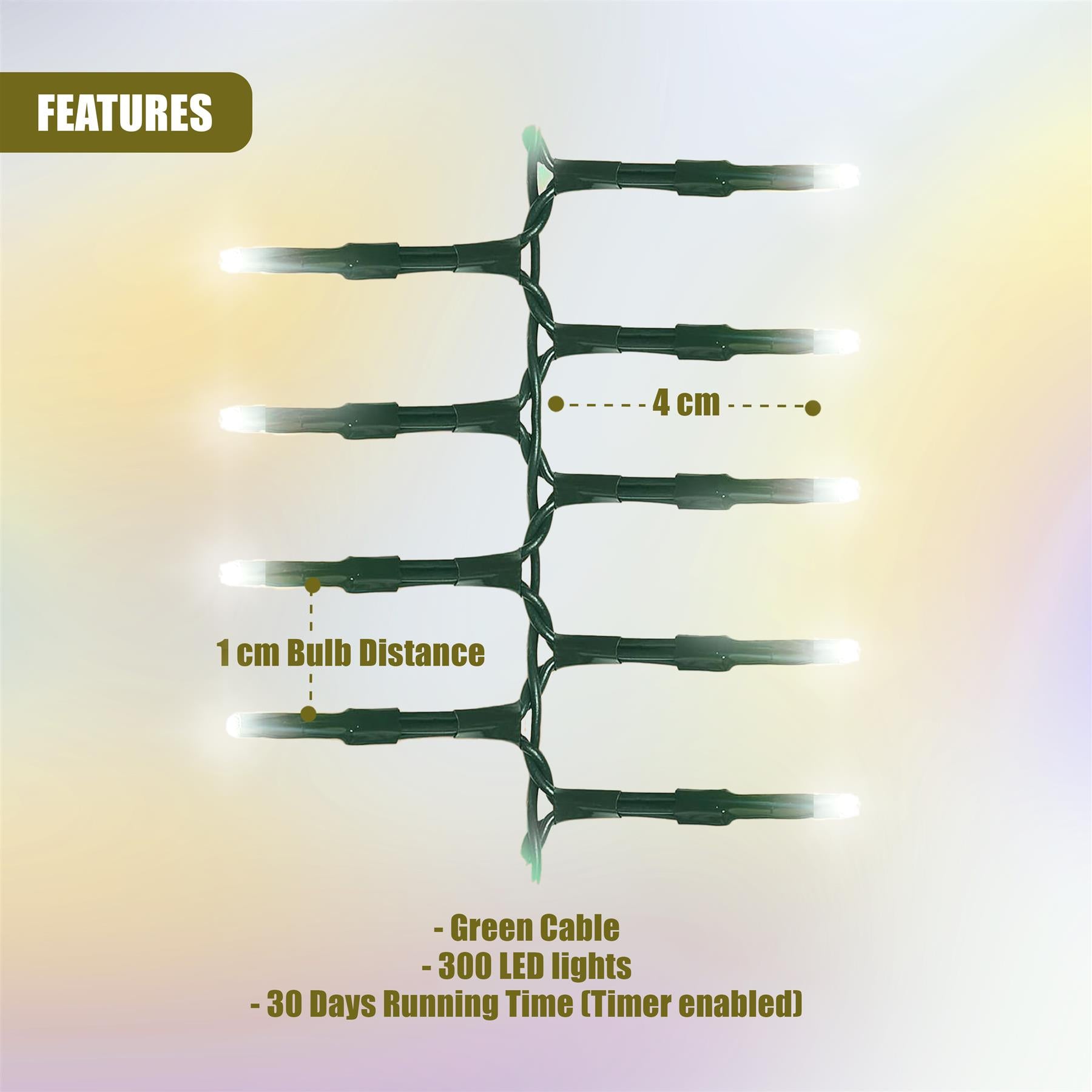 300 LED Cluster Christmas Lights - Warm White by GEEZY - The Magic Toy Shop