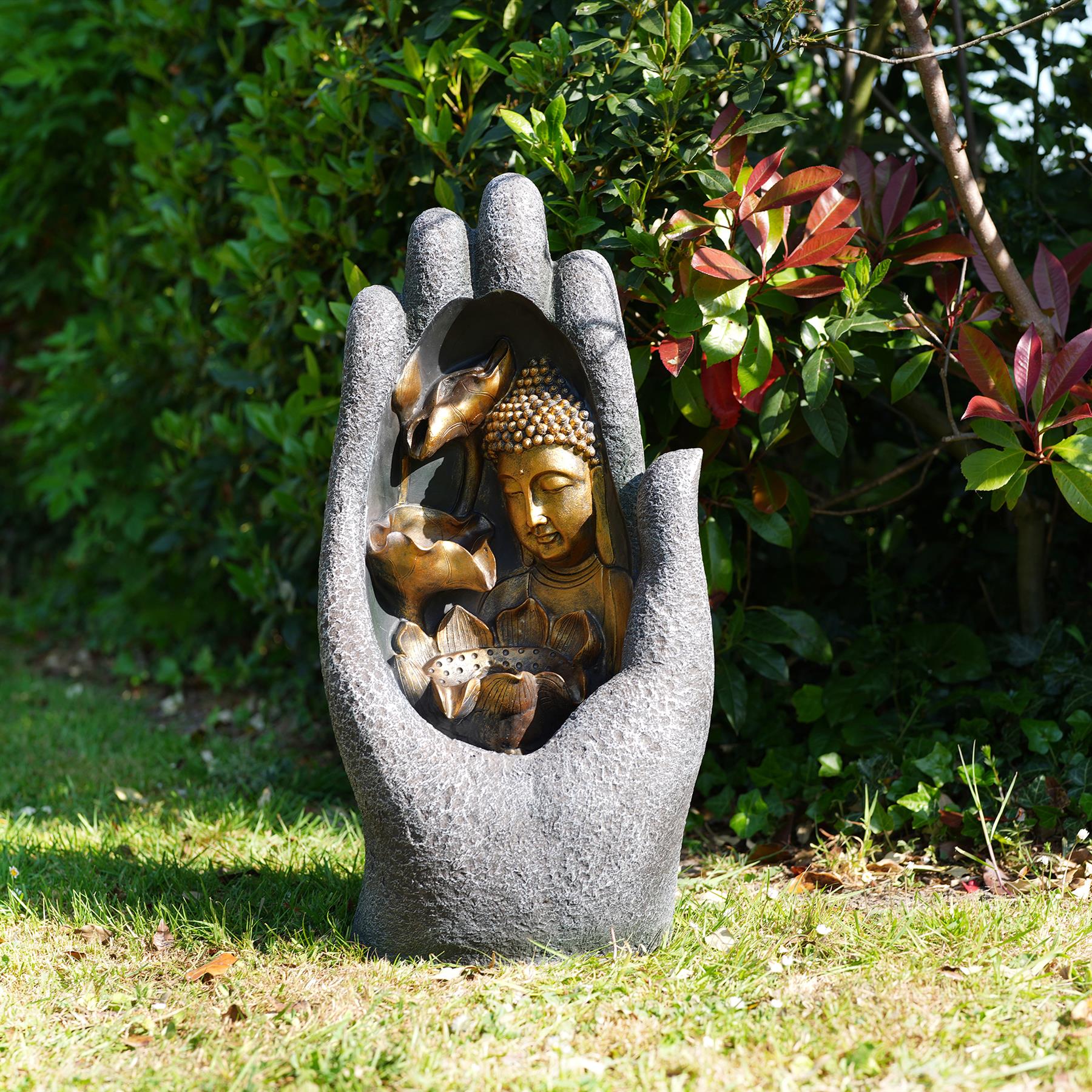 Hand Buddha Water Feature Outdoor With LED by GEEZY - The Magic Toy Shop