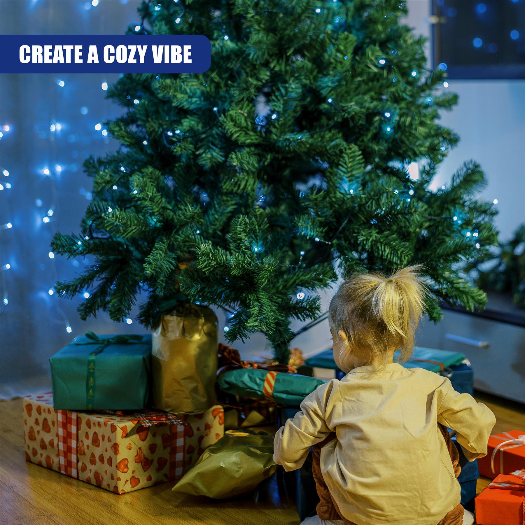 300 LED Cluster Christmas Lights - Blue & White by GEEZY - The Magic Toy Shop