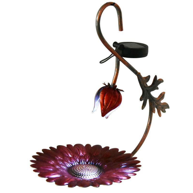 Solar LED Light Red Hanging Metal Bird Feeder by Geezy - The Magic Toy Shop
