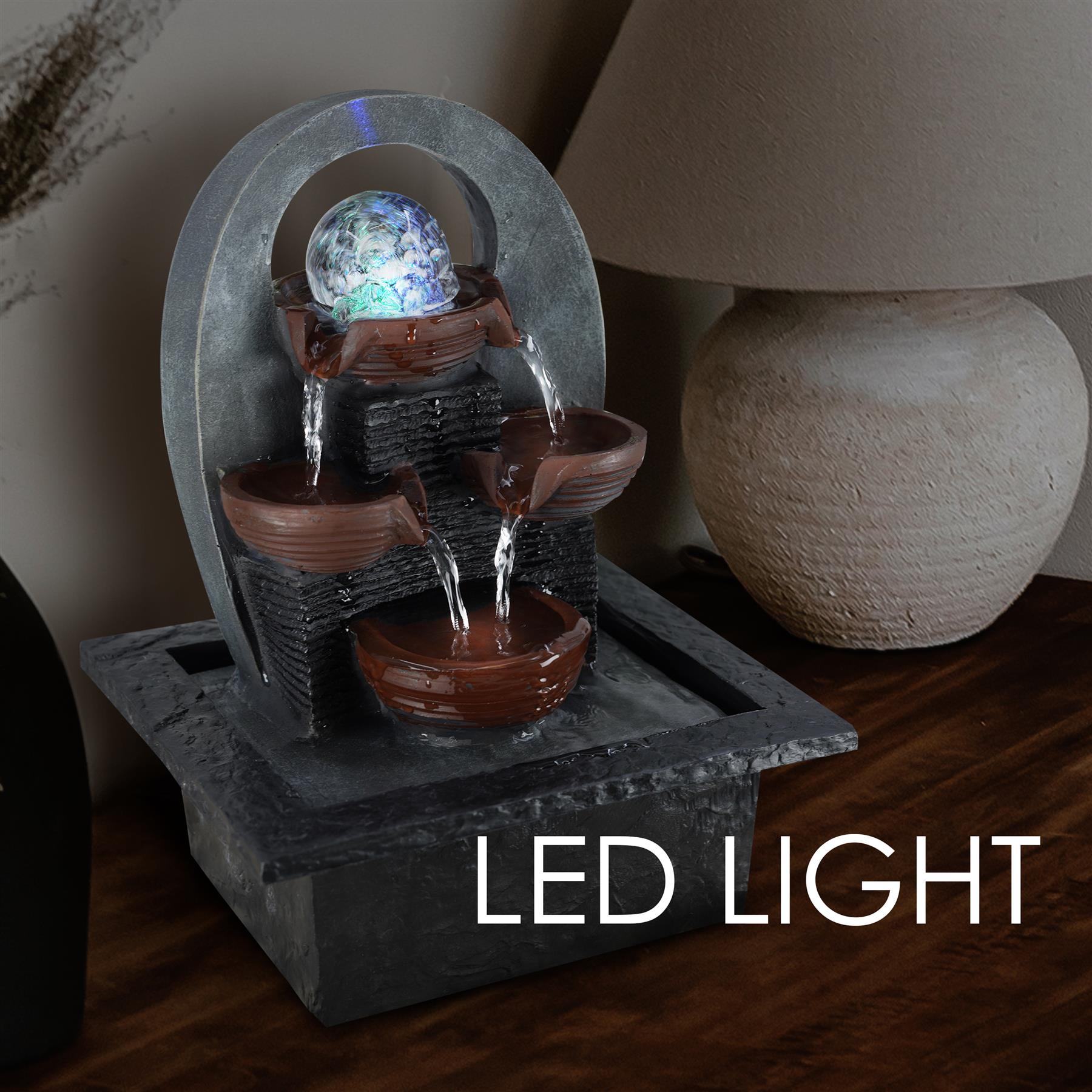 Cascading Water Feature Indoor With LED by GEEZY - The Magic Toy Shop