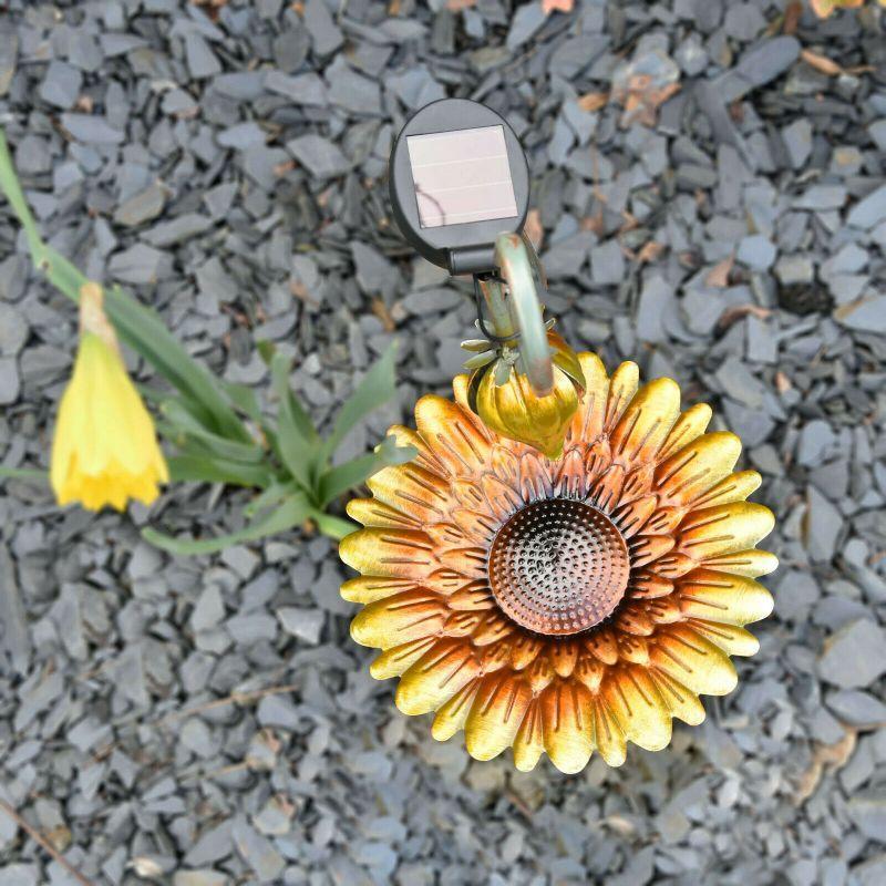 Solar LED Light Yellow Hanging Metal Bird Feeder by Geezy - The Magic Toy Shop