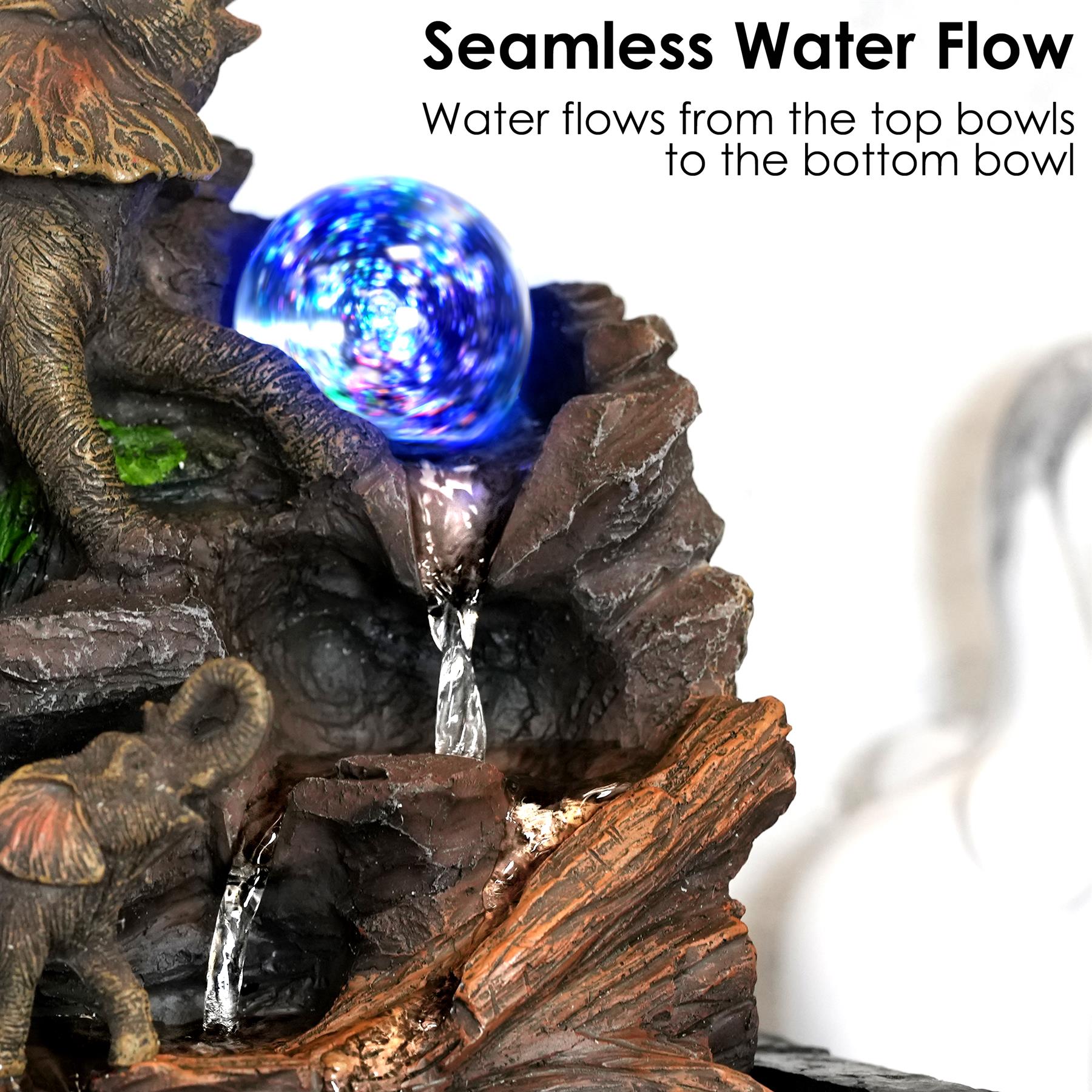 Elephant Water Feature Indoor With LED by GEEZY - The Magic Toy Shop