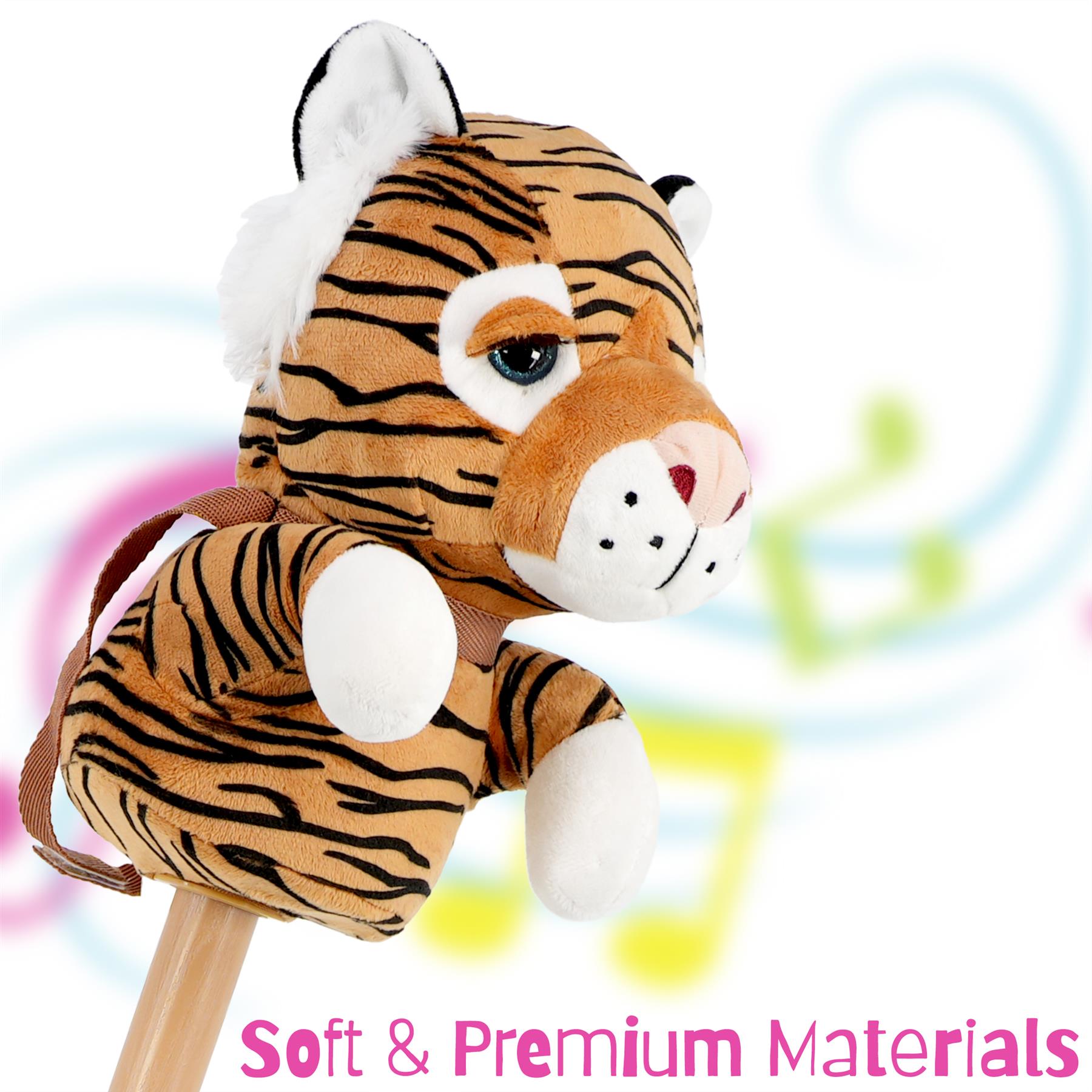 Kids Hobby Horse Toy Tiger with Sounds by The Magic Toy Shop - The Magic Toy Shop