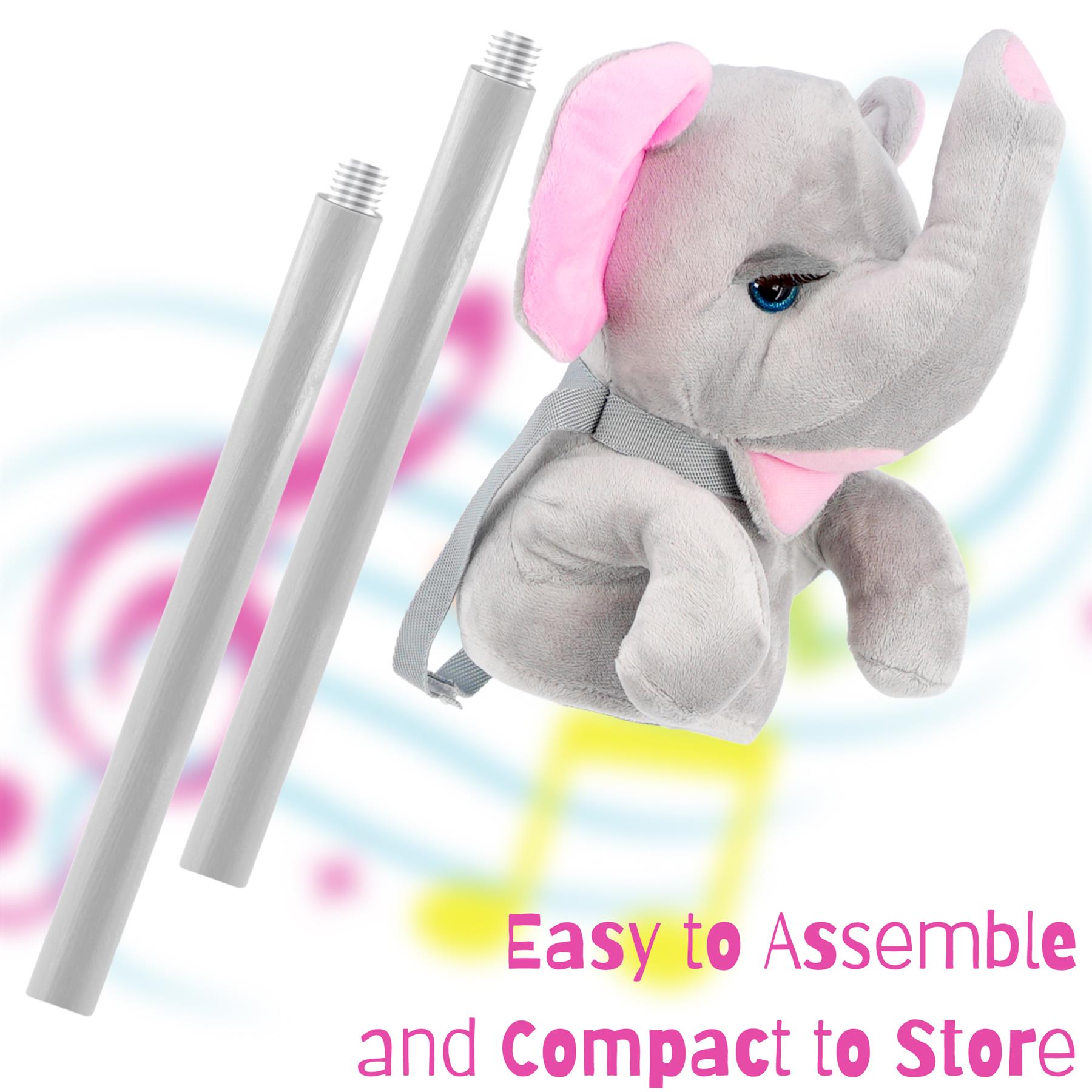 Kids Hobby Horse Toy Elephant with Sounds by The Magic Toy Shop - The Magic Toy Shop