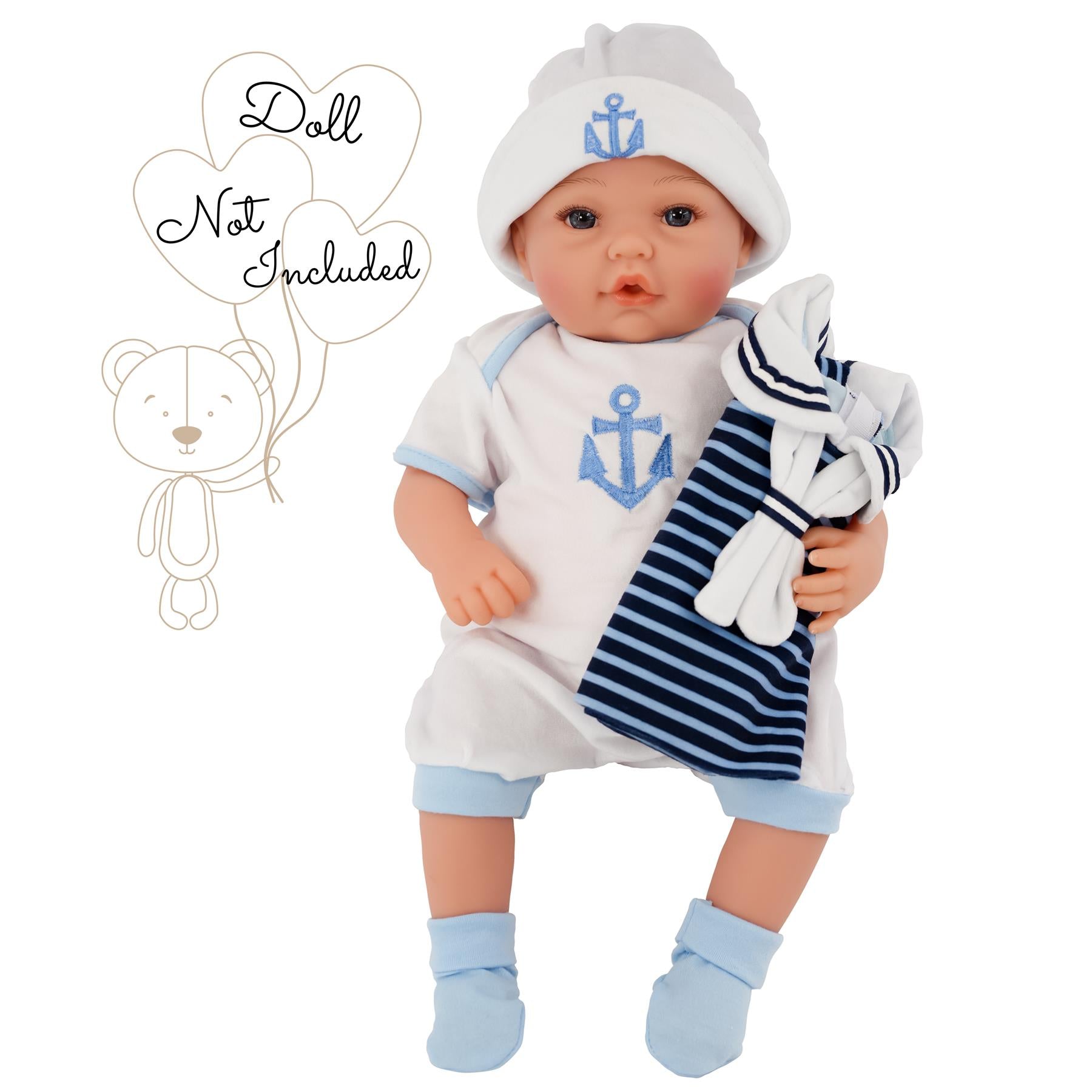 BiBi Outfits - Reborn Doll Clothes (Sailor) (50 cm / 20") by BiBi Doll - The Magic Toy Shop