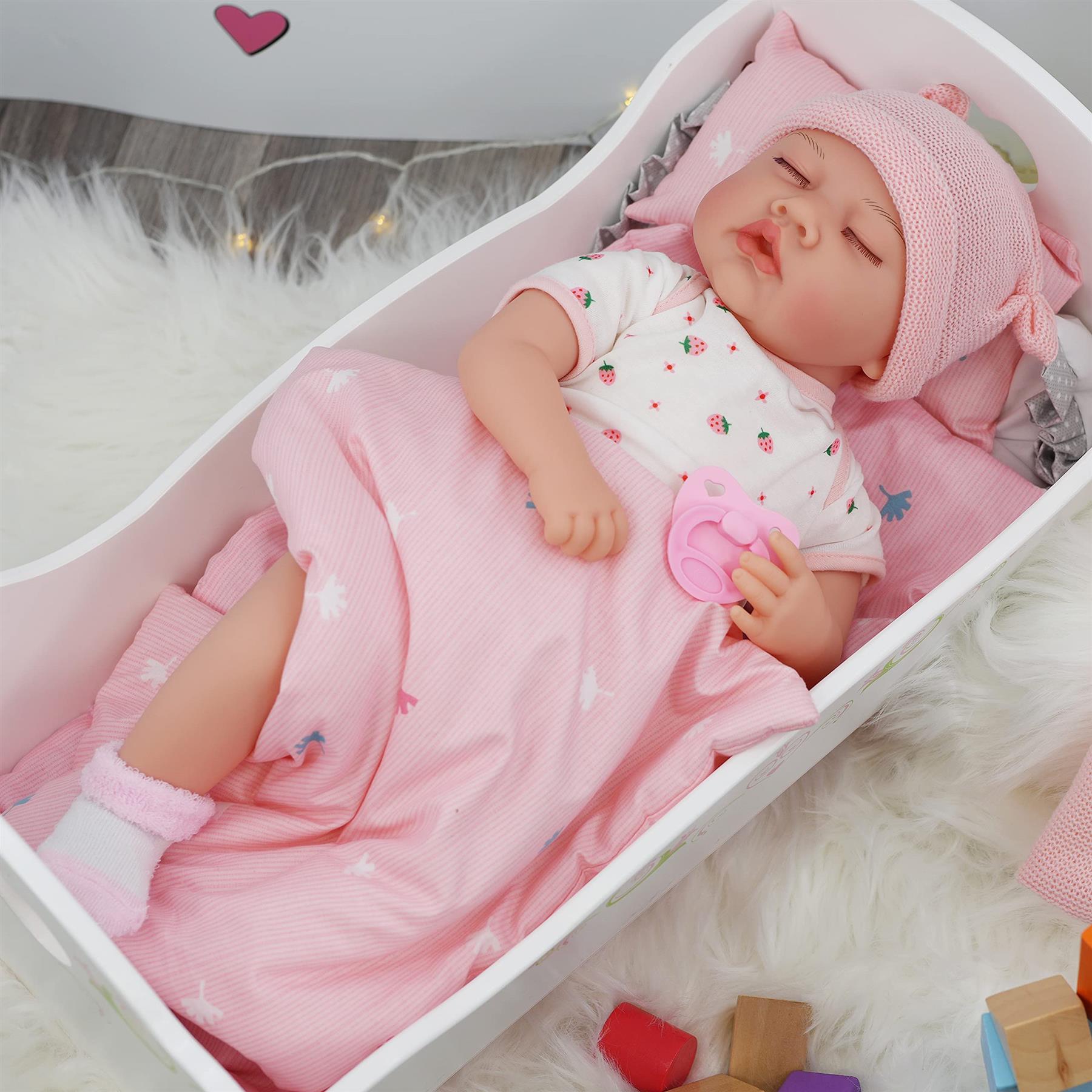 Baby Dolls Wooden Cradle by BiBi Doll - The Magic Toy Shop
