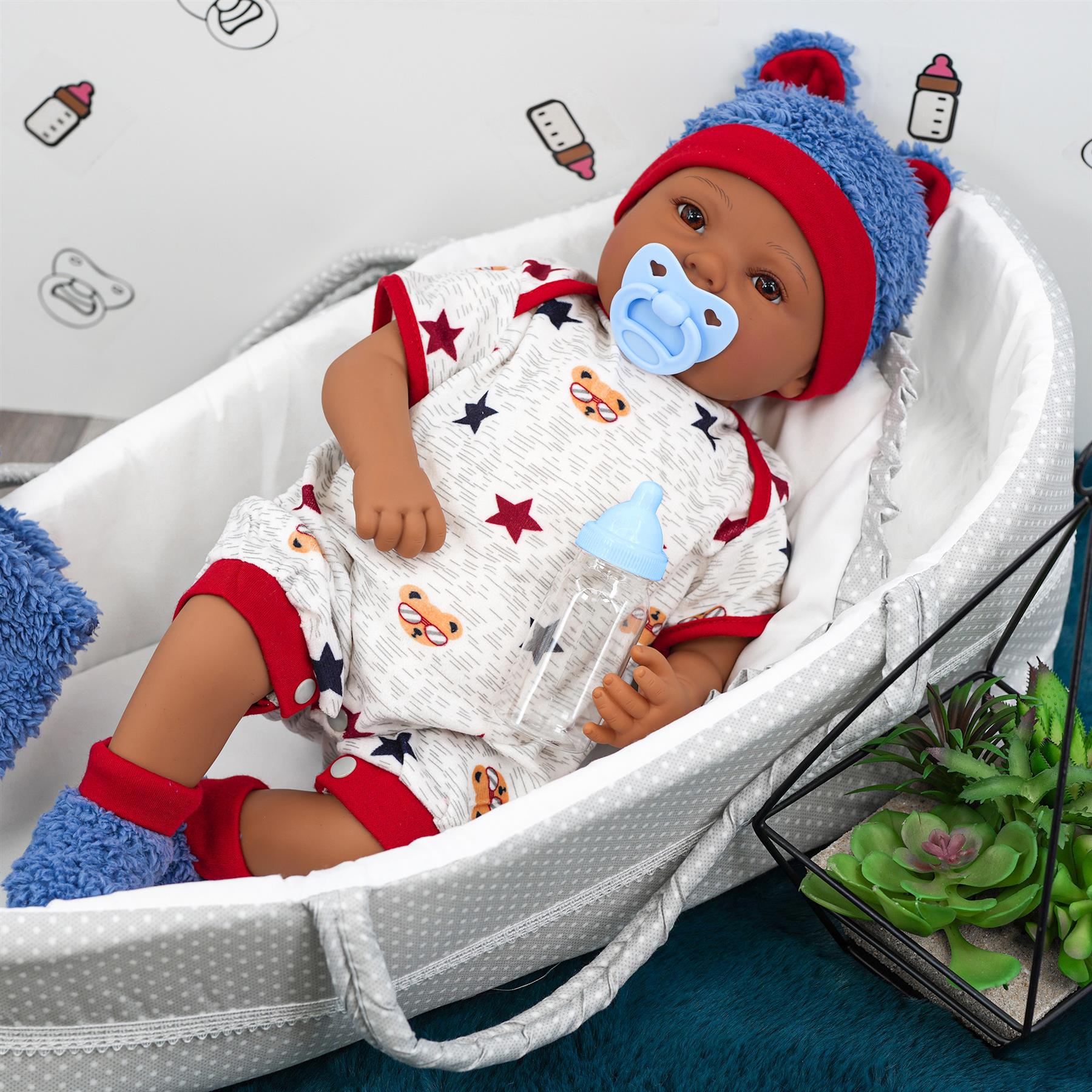 BiBi Black Doll Reborn Ethnic Boy "Posy" (50 cm / 20") by BiBi Doll - The Magic Toy Shop