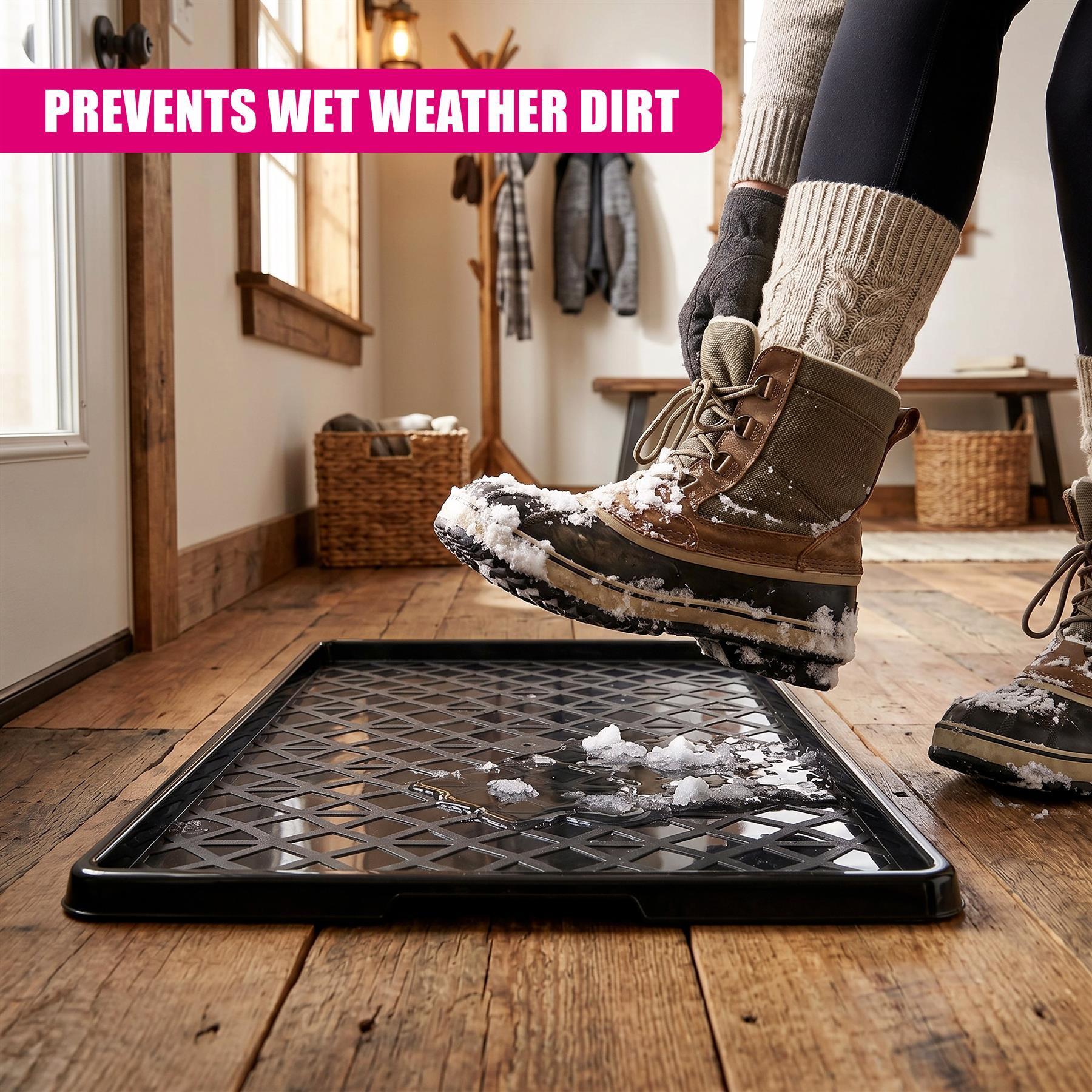 Set of 2 Plastic Shoe Trays