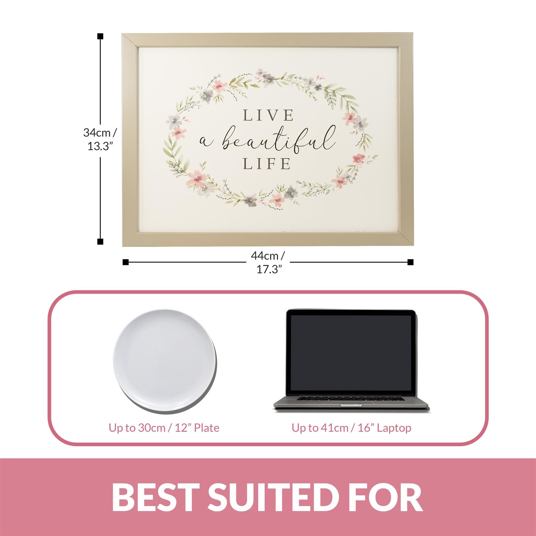 Live a Beautiful Life Lap Tray With Bean Bag Cushion by GEEZY - The Magic Toy Shop