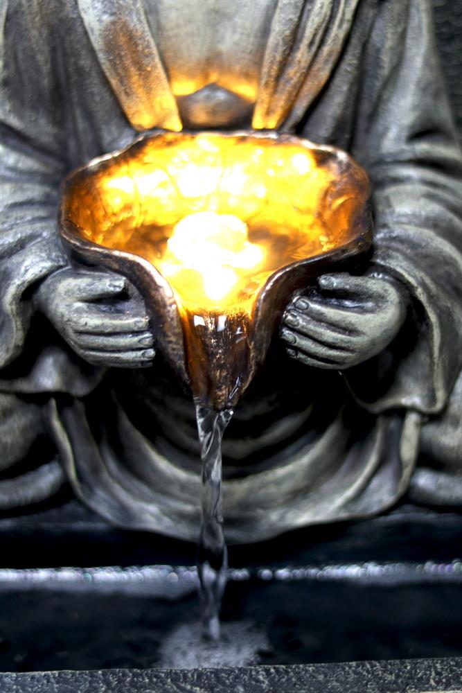 Solar Stone Buddha Fountain
