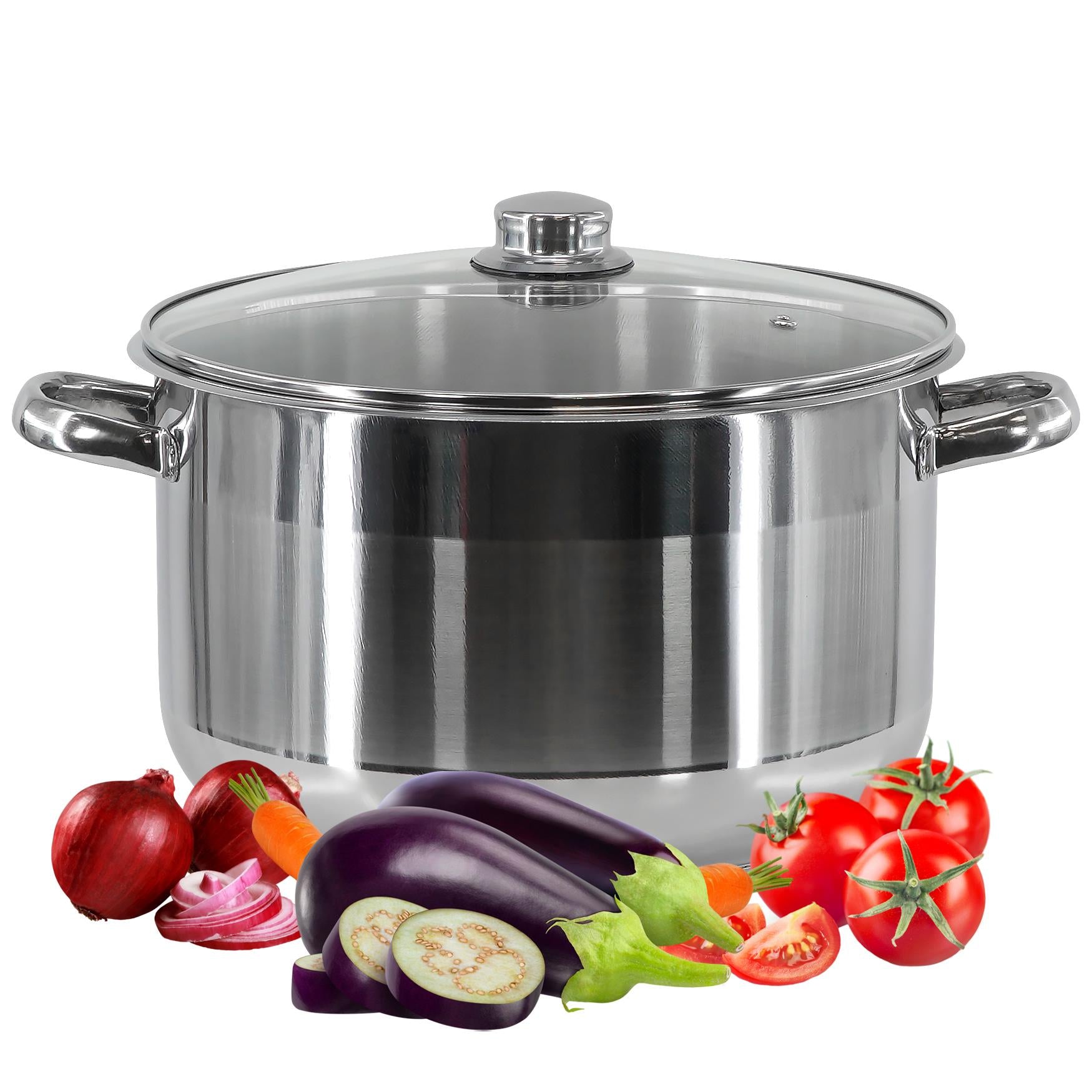Stainless Steel Stock Pot with Lid - 17.5 L