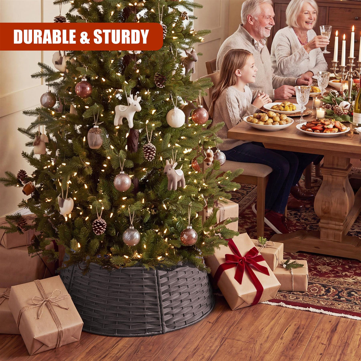 Brown Christmas Tree Skirt 65cm