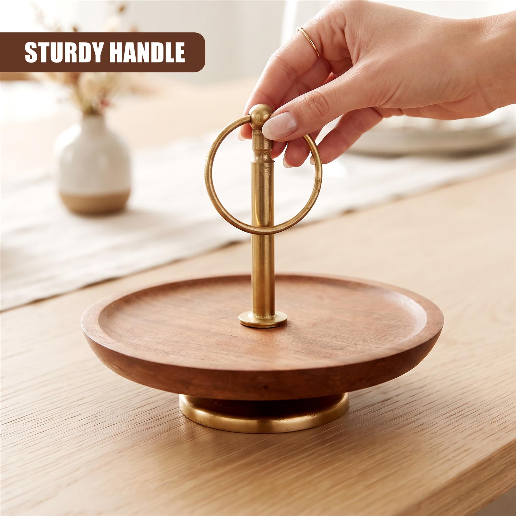 Acacia Wooden Display Stand, 18cm