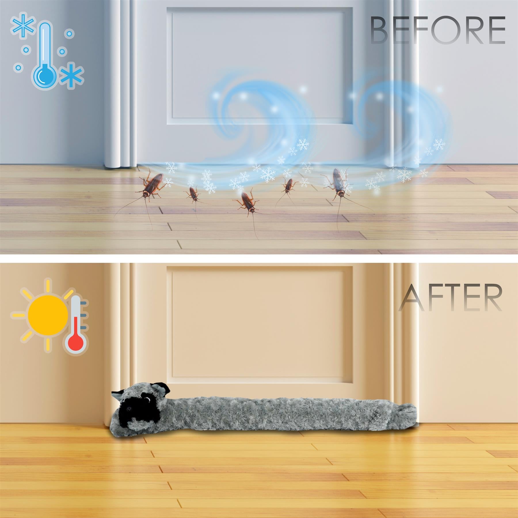 Novelty Grey Dog Draught Excluder for Doors by GEEZY - The Magic Toy Shop